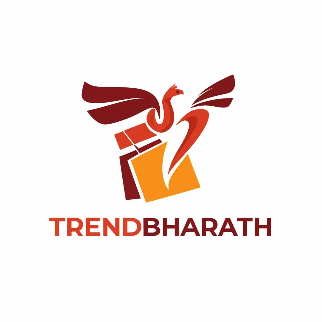 a logo design,with the text "TRENDBHARATH", main symbol:ONLINE SHOPPING , PHENIX,Moderate,be used in Retail industry,clear background