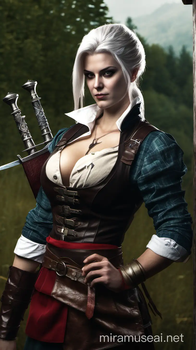 Sexy Girls, The Whitcher, Philippa Eilhart und Ciri, Sexy Kilt, Jagdhütte