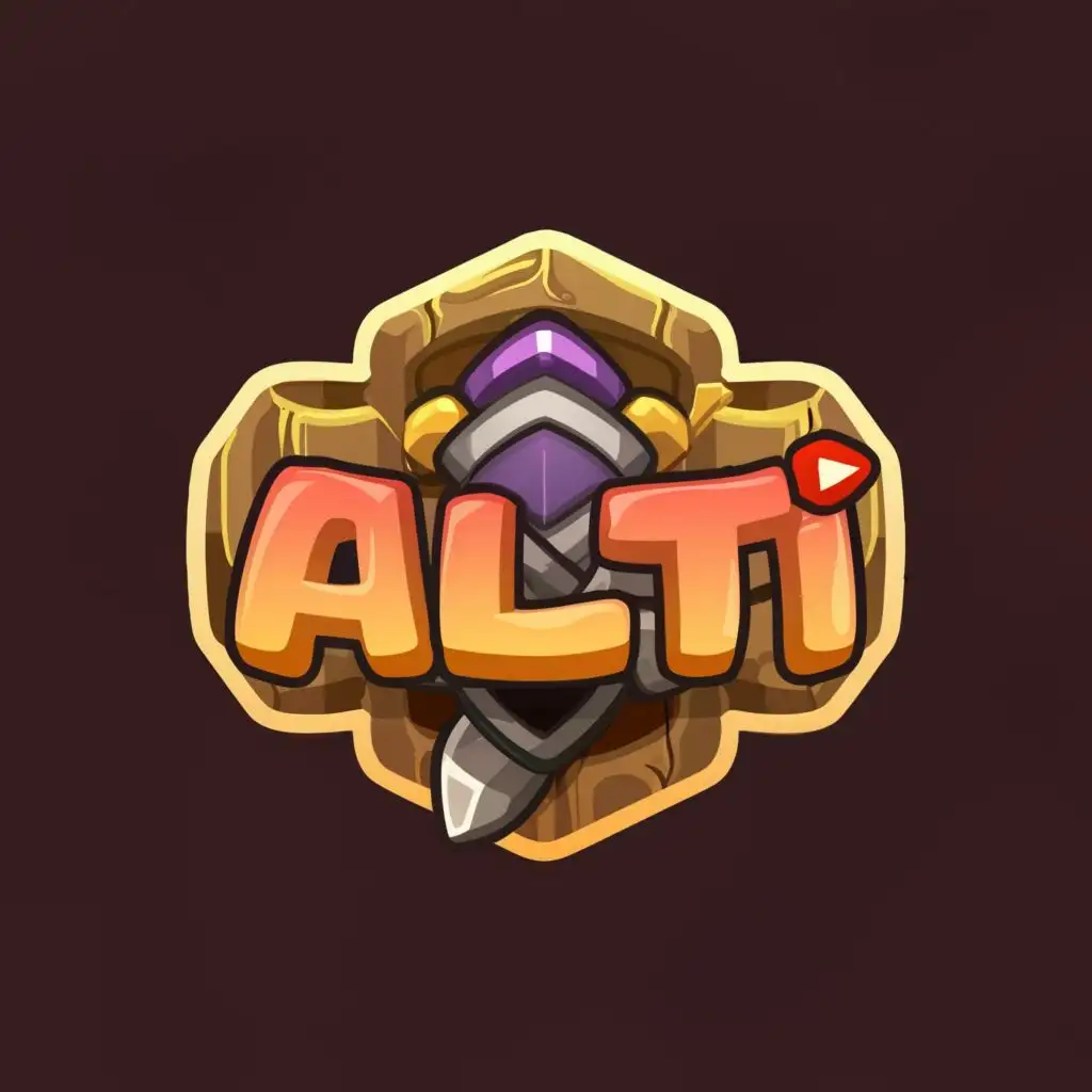 logo, Youtube, Logo, Gaming, Clash of Clans, with the text "Alti", typography, be used in Entertainment industry