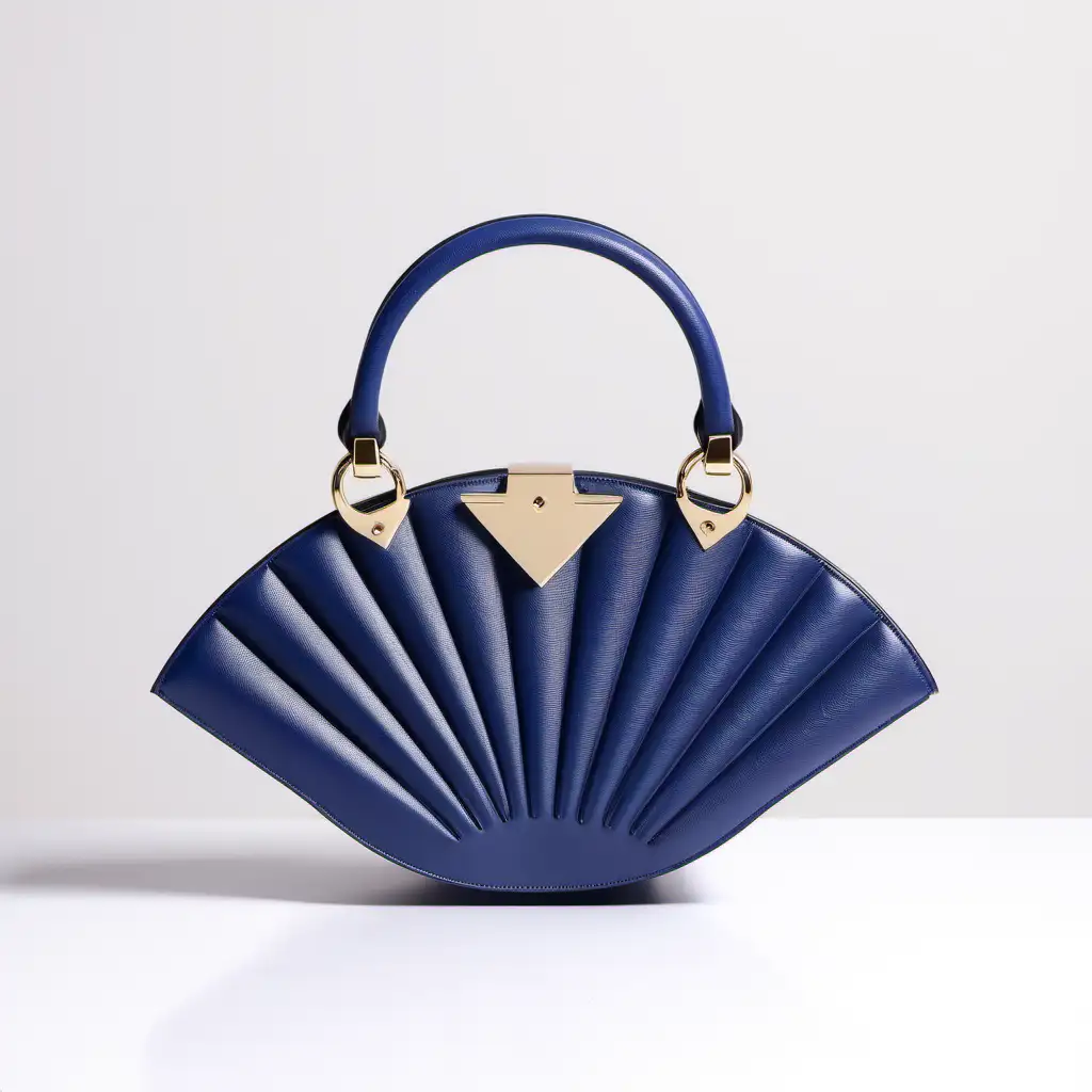 Fan shape inspired mini luxury bag in saffiano leather