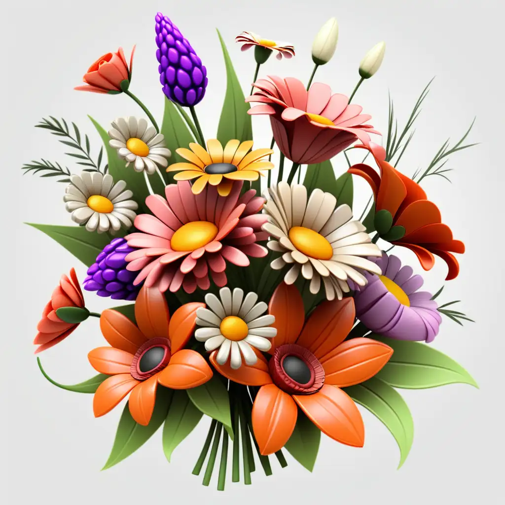 Vibrant Flower Bouquet Clipart Transparent Floral Illustration