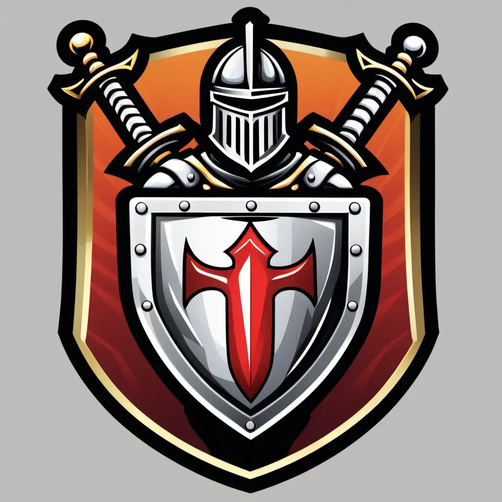 knight, sword, shield, classic, clipart, sticker looking, simple