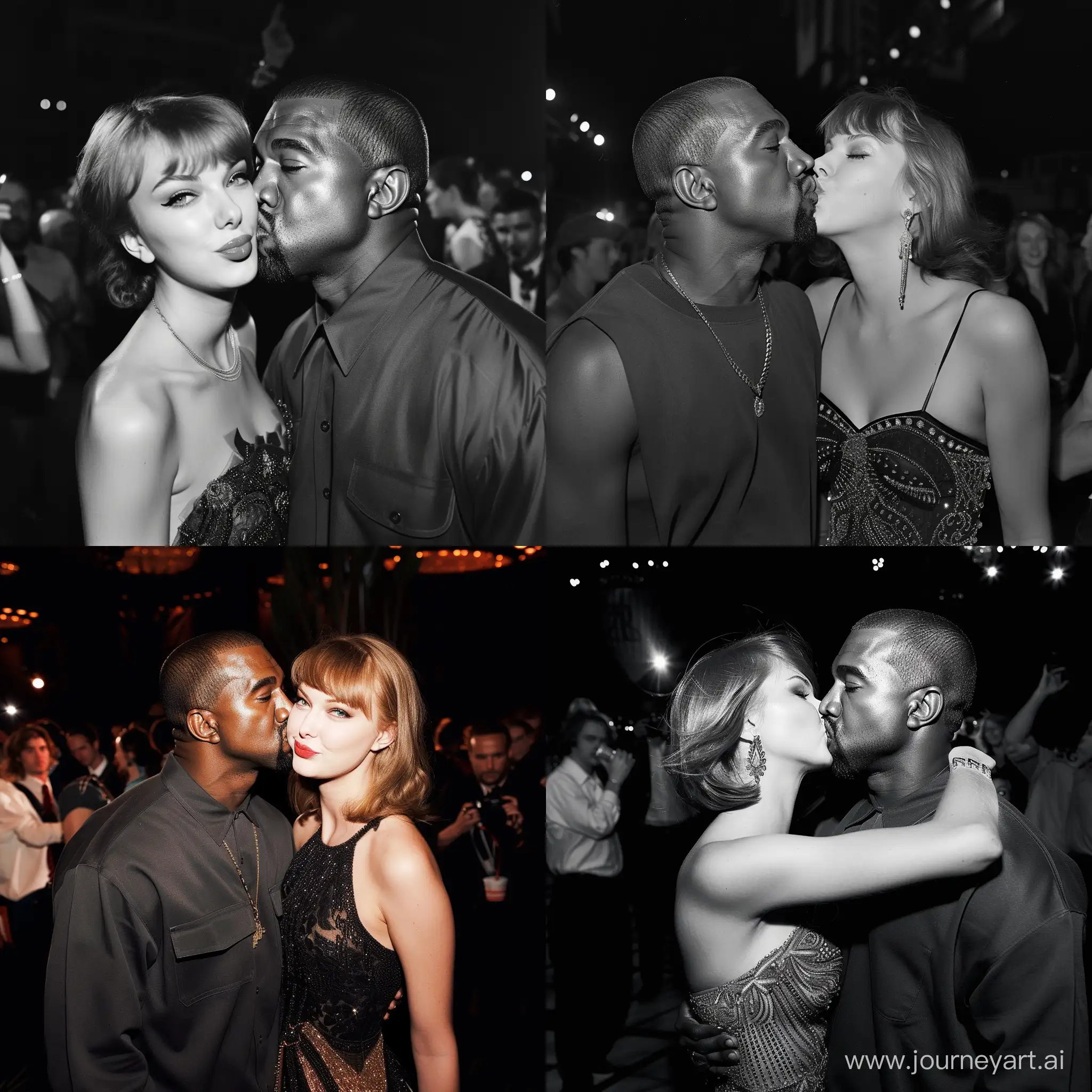 Kabye west kissing Taylor swift, circa 2011