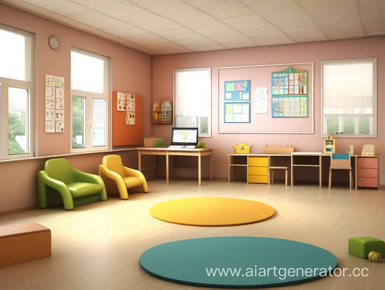 Kindergarten-Psychologists-Office-Layout-with-Computer-Desk-and-Play-Area