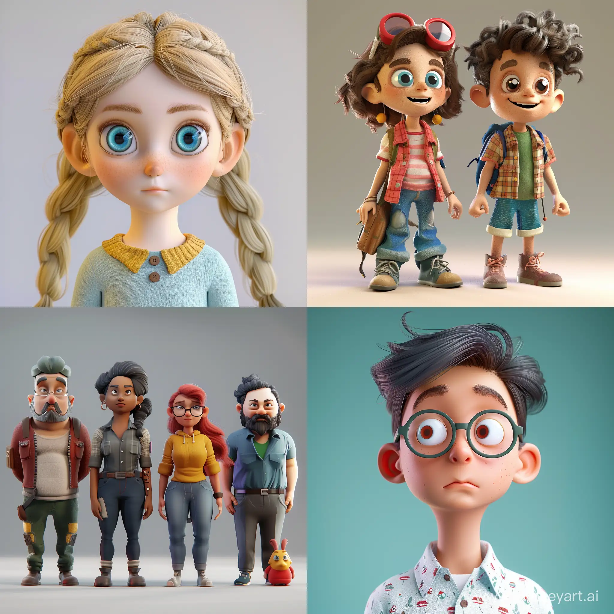 creation of 3D animation.  animated characters