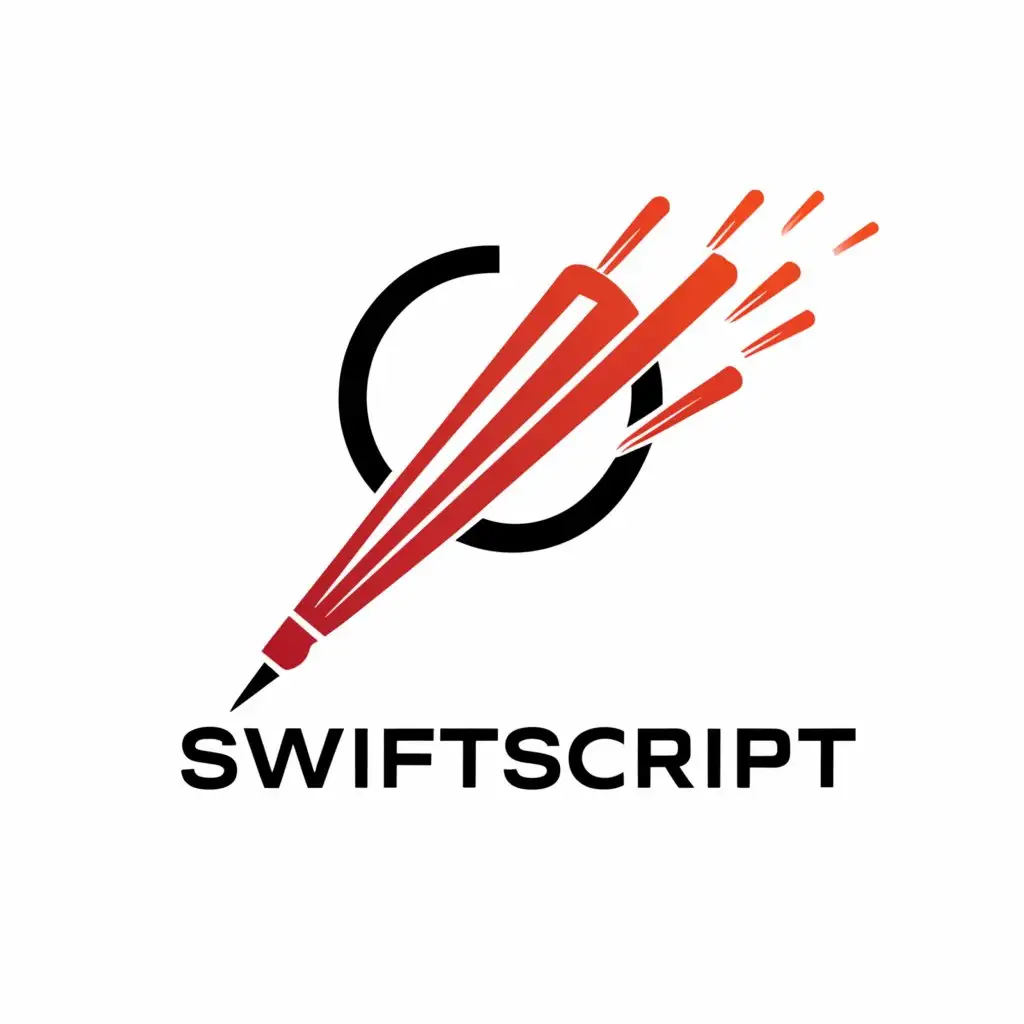 a logo design,with the text "SwiftScript", main symbol:Stenography, shorthand
Fast
red color

,Moderate,be used in Education industry,clear background