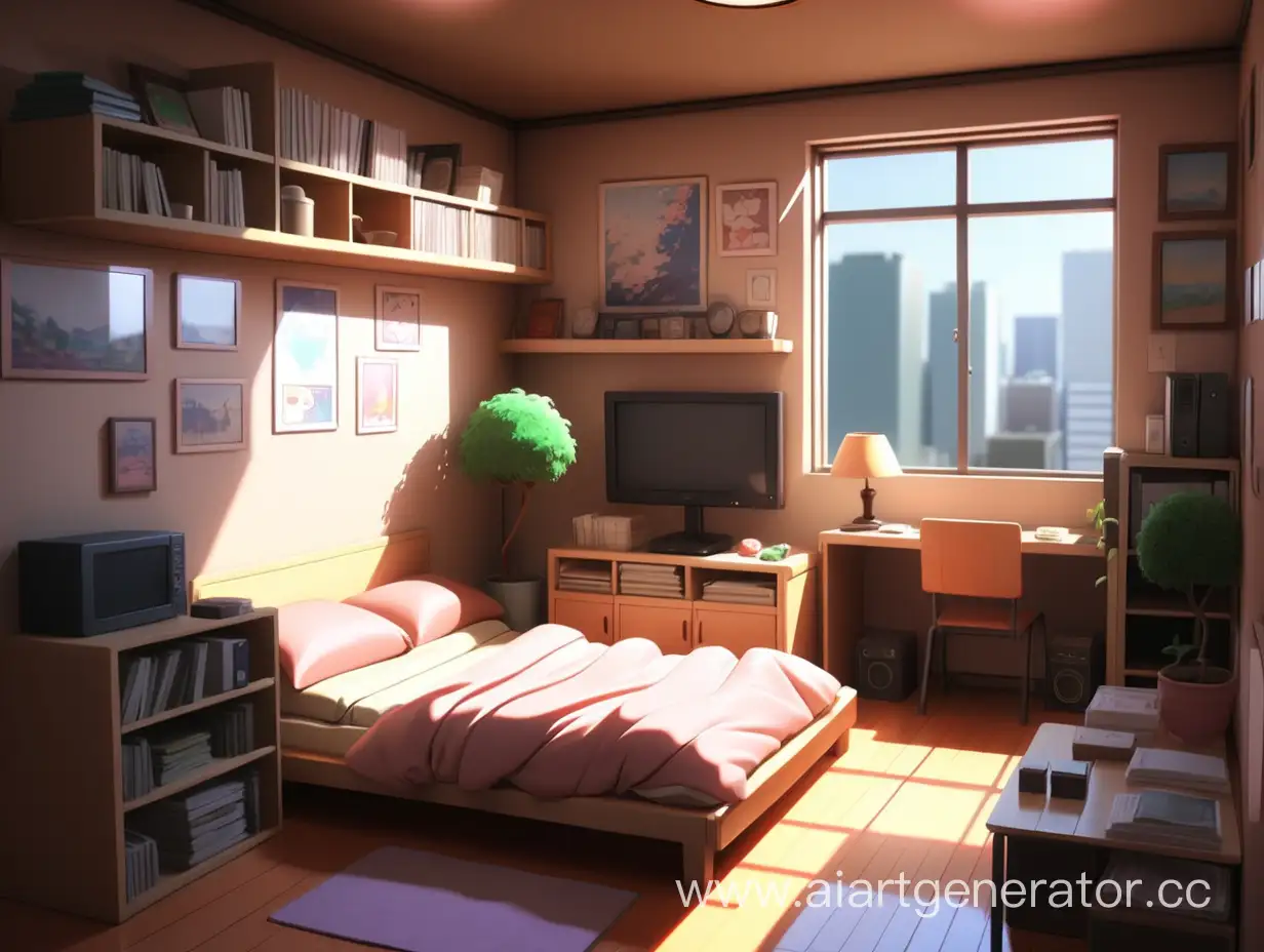 Vibrant-AnimeInspired-Apartment-Scene