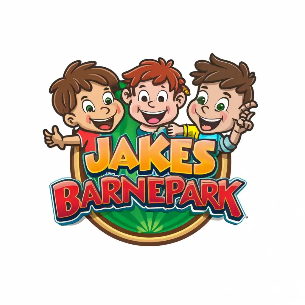logo, Cartoon Kids Tivoli, with the text "Jakes Barnepark", typography