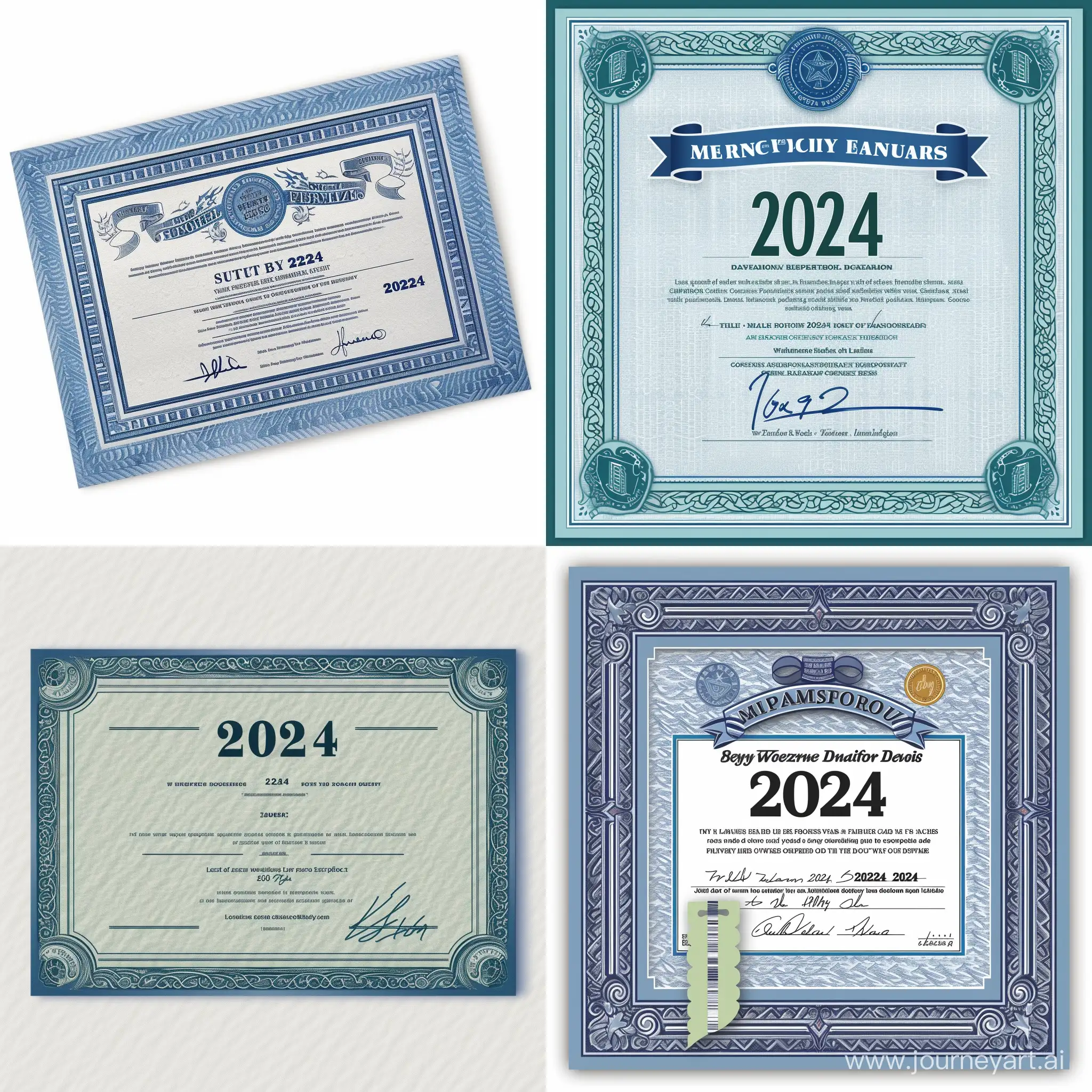 Сертификат, 2024 год, векторное изображение