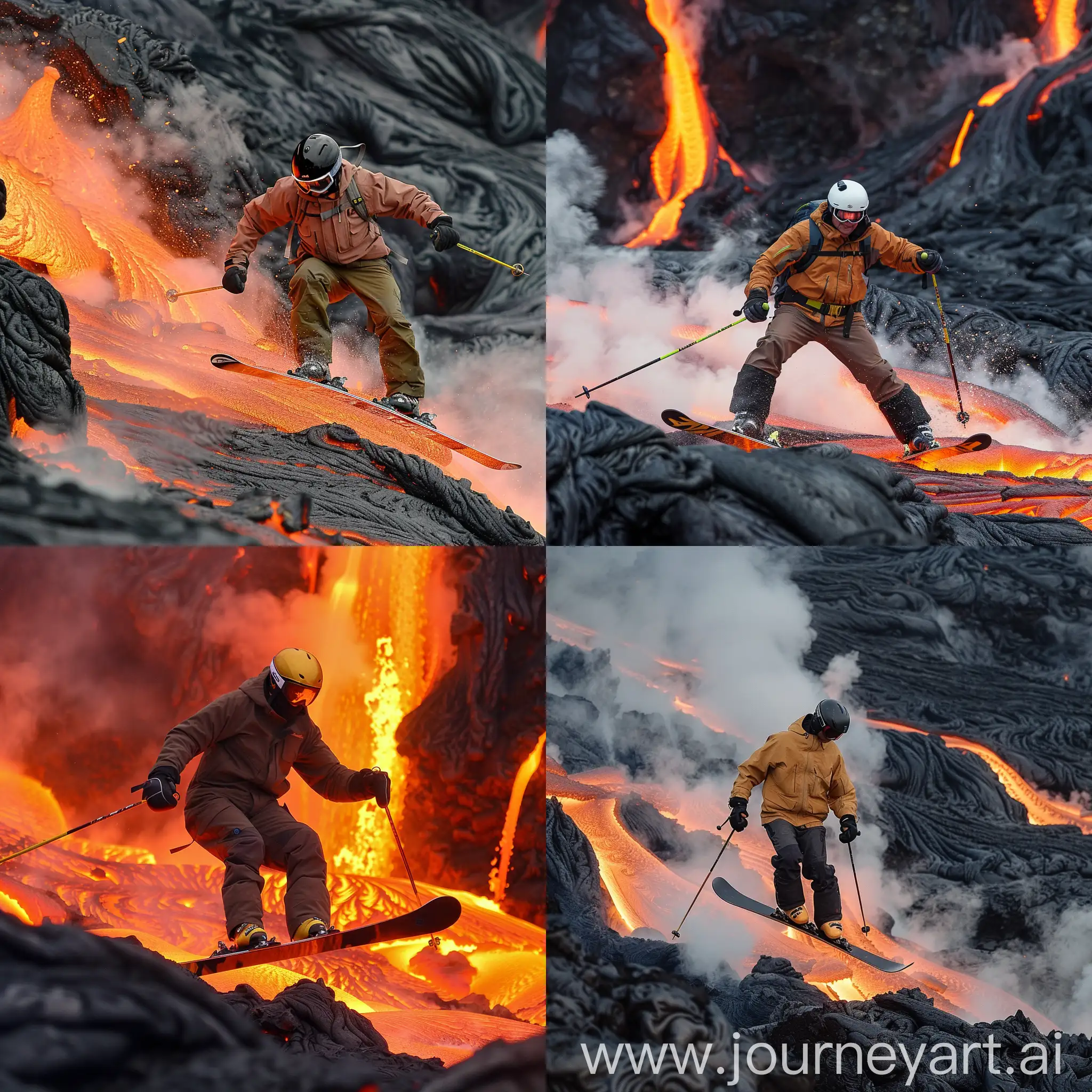 Adventurer-Skating-on-Volcanic-Flow-Extreme-Sports-on-Lava-Fields