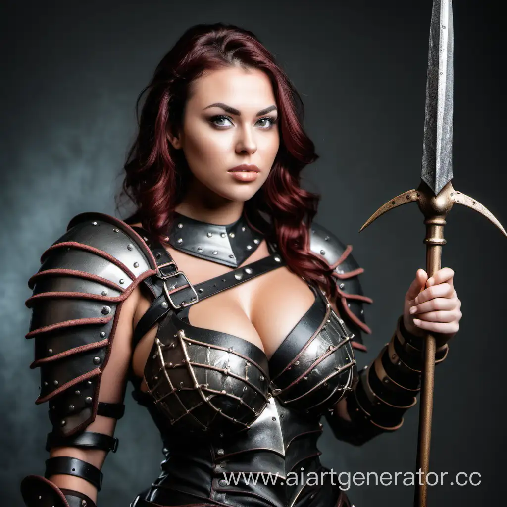 Formidable-Warrior-Woman-in-Striking-Leather-Armor-with-a-Spear