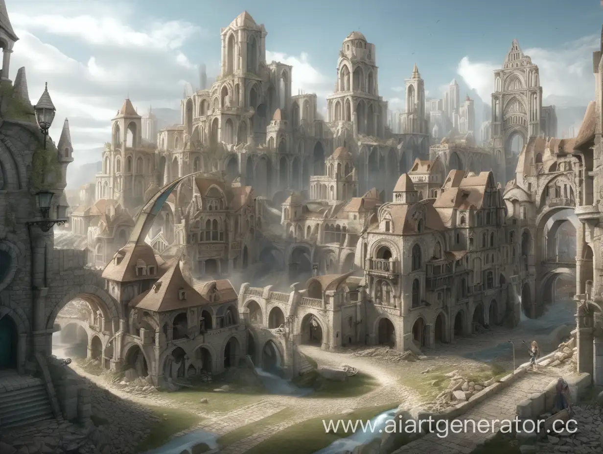 Fantasy-City-Ruins-Former-Trading-Hub-in-Decayed-Splendor