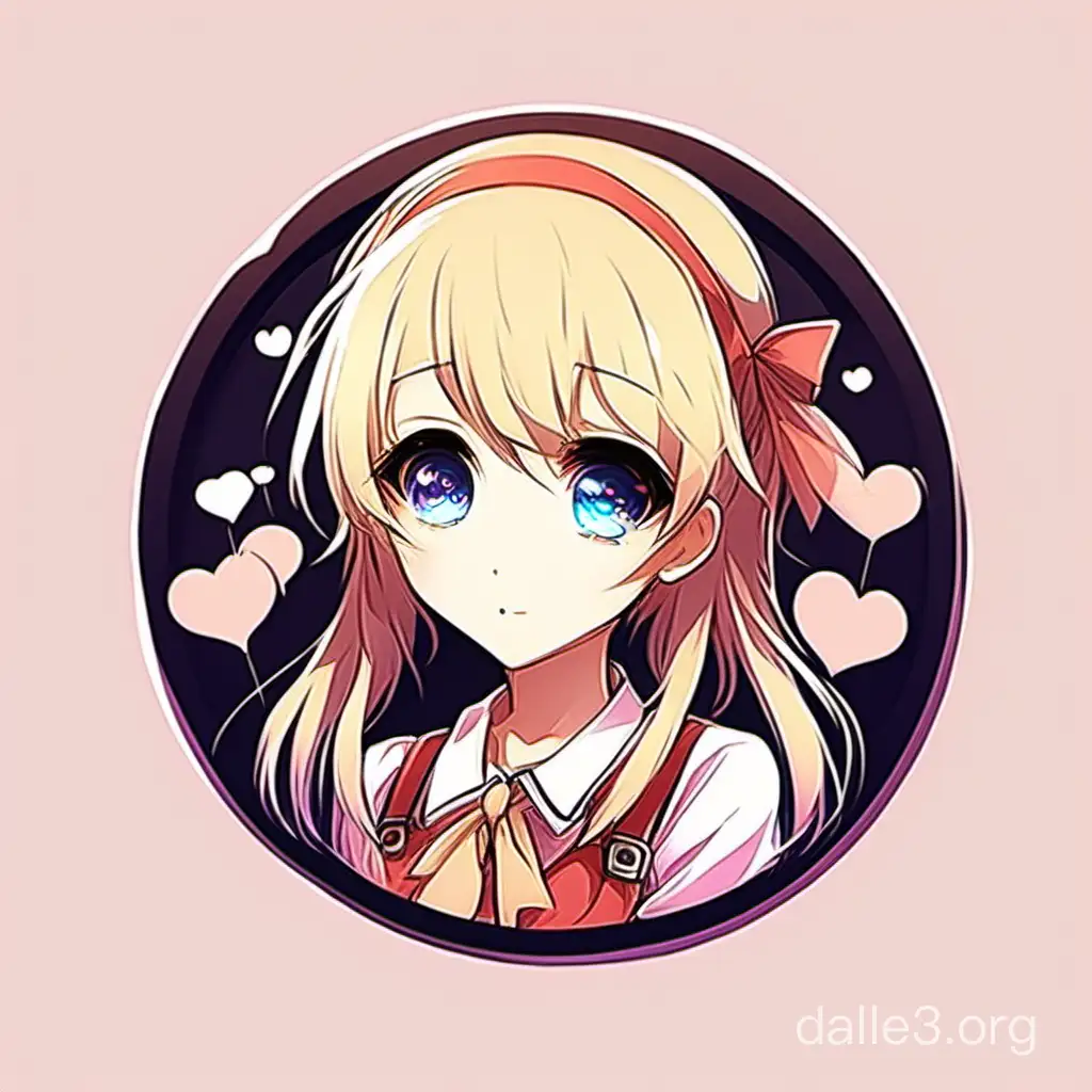 Cute anime girl logo