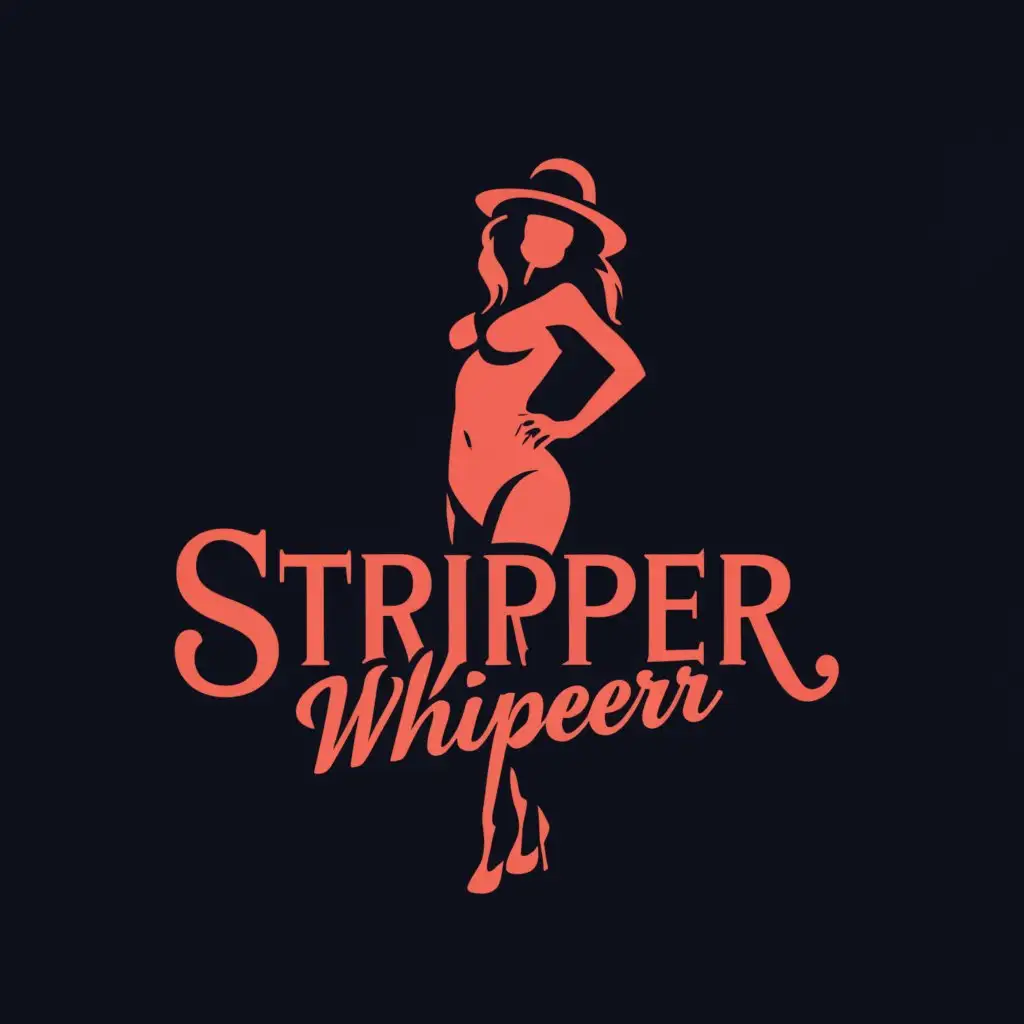 a logo design,with the text "STRIPPER WHISPERER", main symbol:SEXY FEMALE nude STRIPPER,Minimalistic,be used in Entertainment industry,clear background