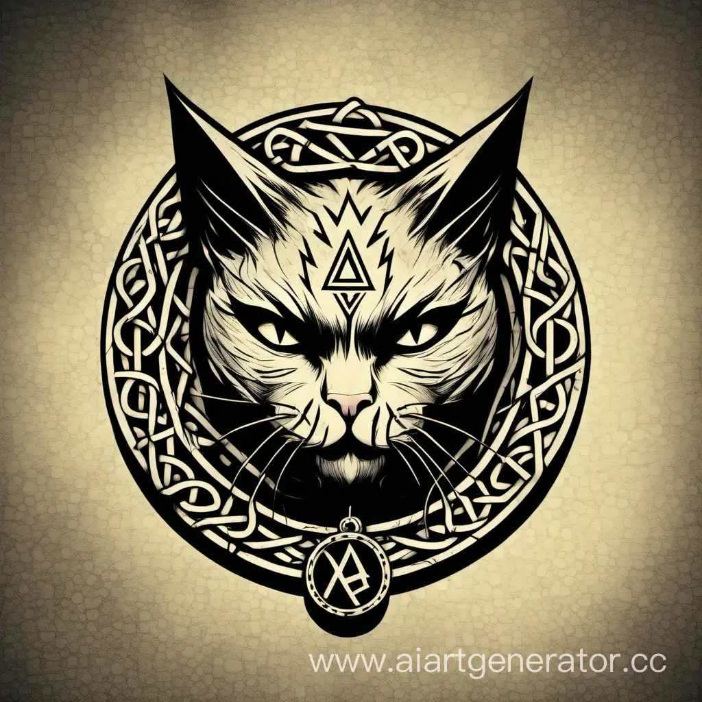 Grimacing-Cat-Rune-Mystical-Feline-Expression-in-Runes