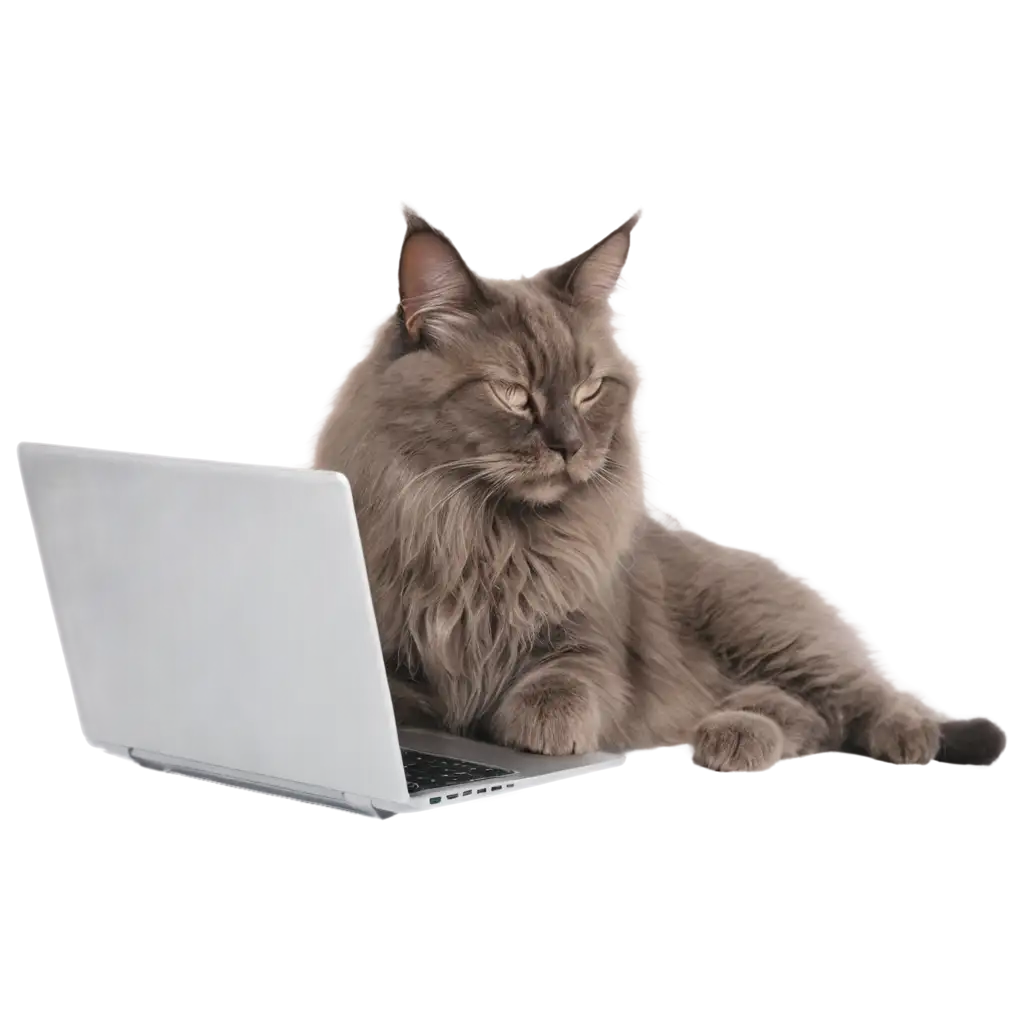Adorable-Cat-Sleeping-on-Computer-Captured-in-HighQuality-PNG-Format