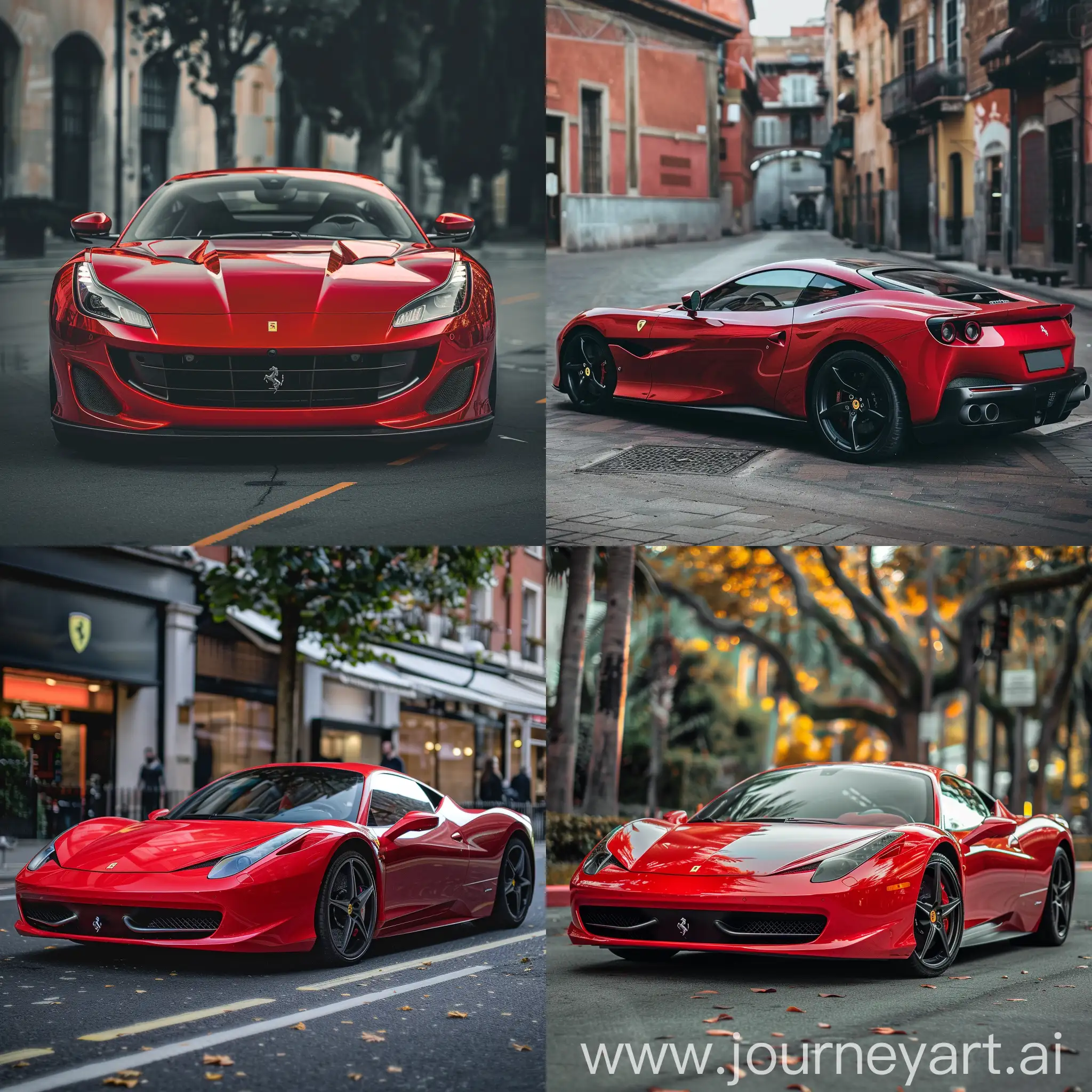 Sleek-Red-Ferrari-V6-Striking-Sports-Car-Photography
