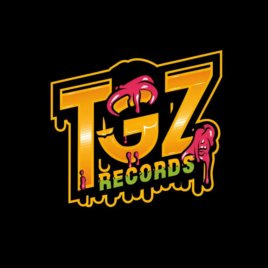 a logo design,with the text "TGZ RECORDS", main symbol:TOXIC GANG ASSOCIATION,Moderate,be used in Entertainment industry,clear background