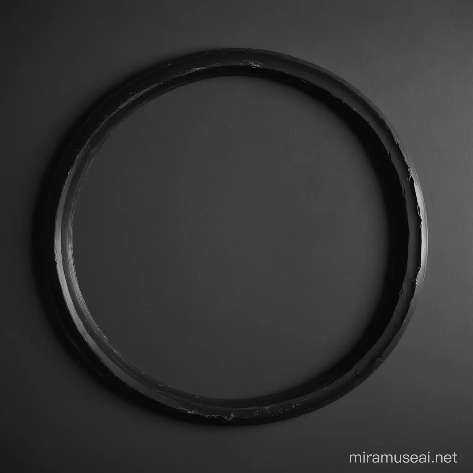 Abstract Black Circle Frame on White Background