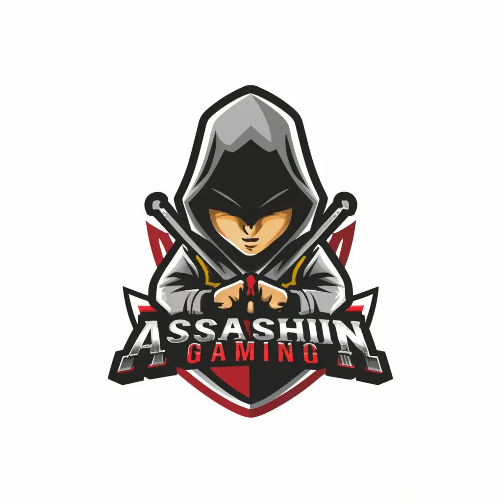 a logo design,with the text "assashin art gaming", main symbol:a boy that is assassin but has cap,Moderate,be used in Technology industry,clear background