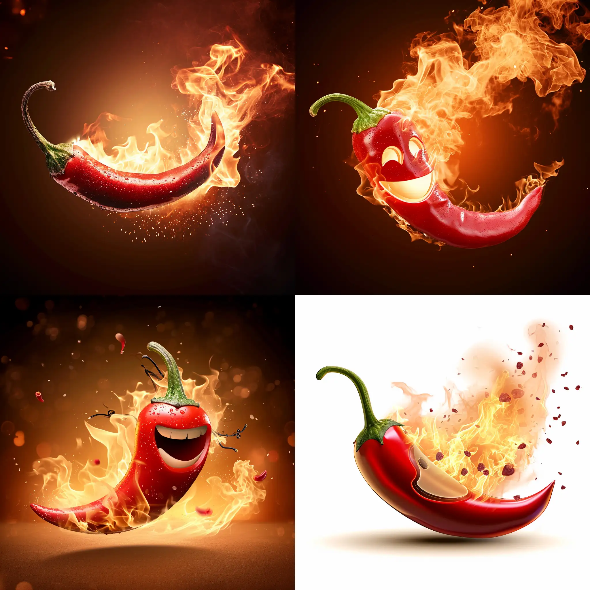 chili pepper emoji in fire