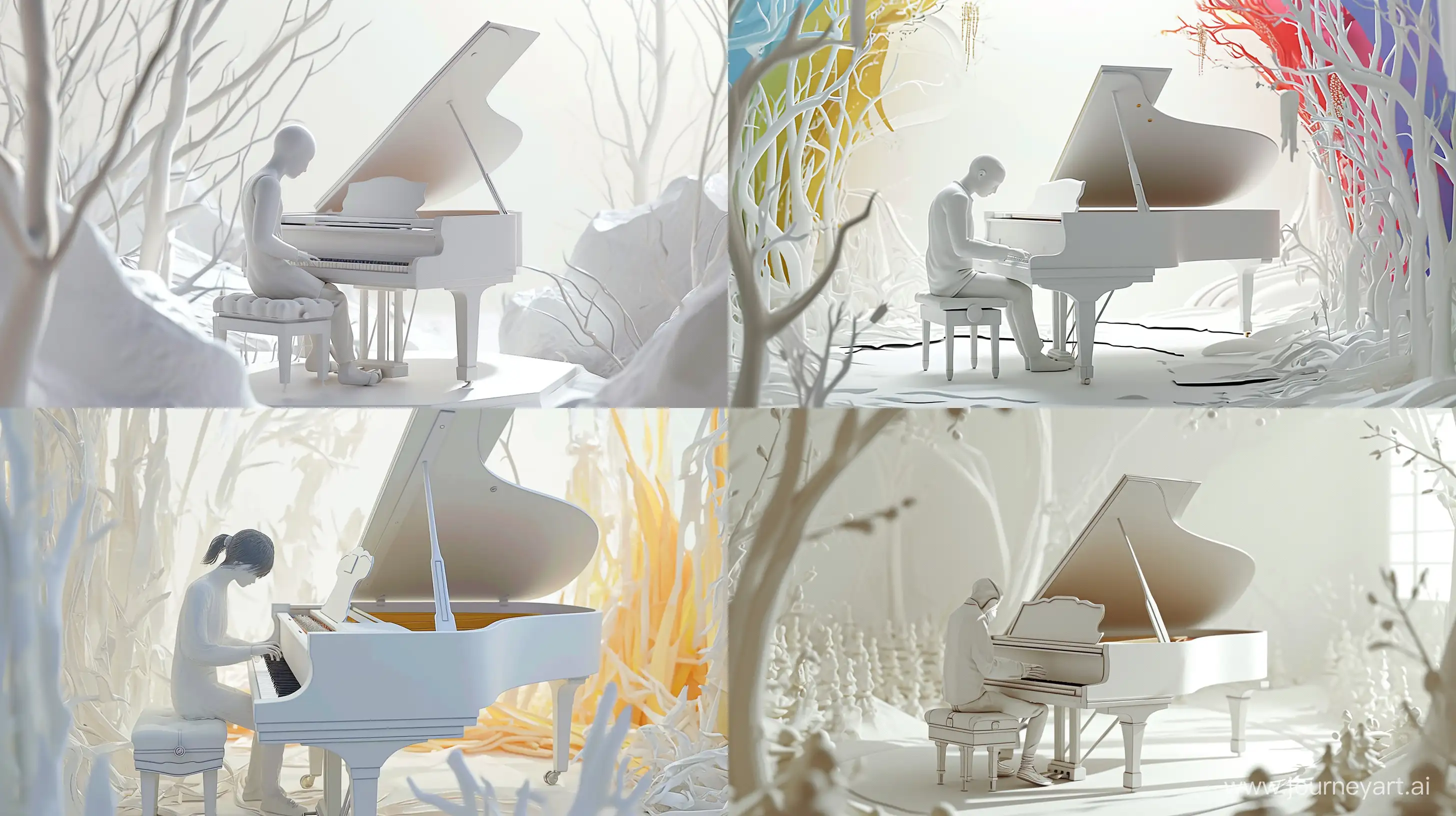 Harmony-in-Monochrome-Serene-White-Pianist-Amidst-Chinese-InkInspired-Splendor