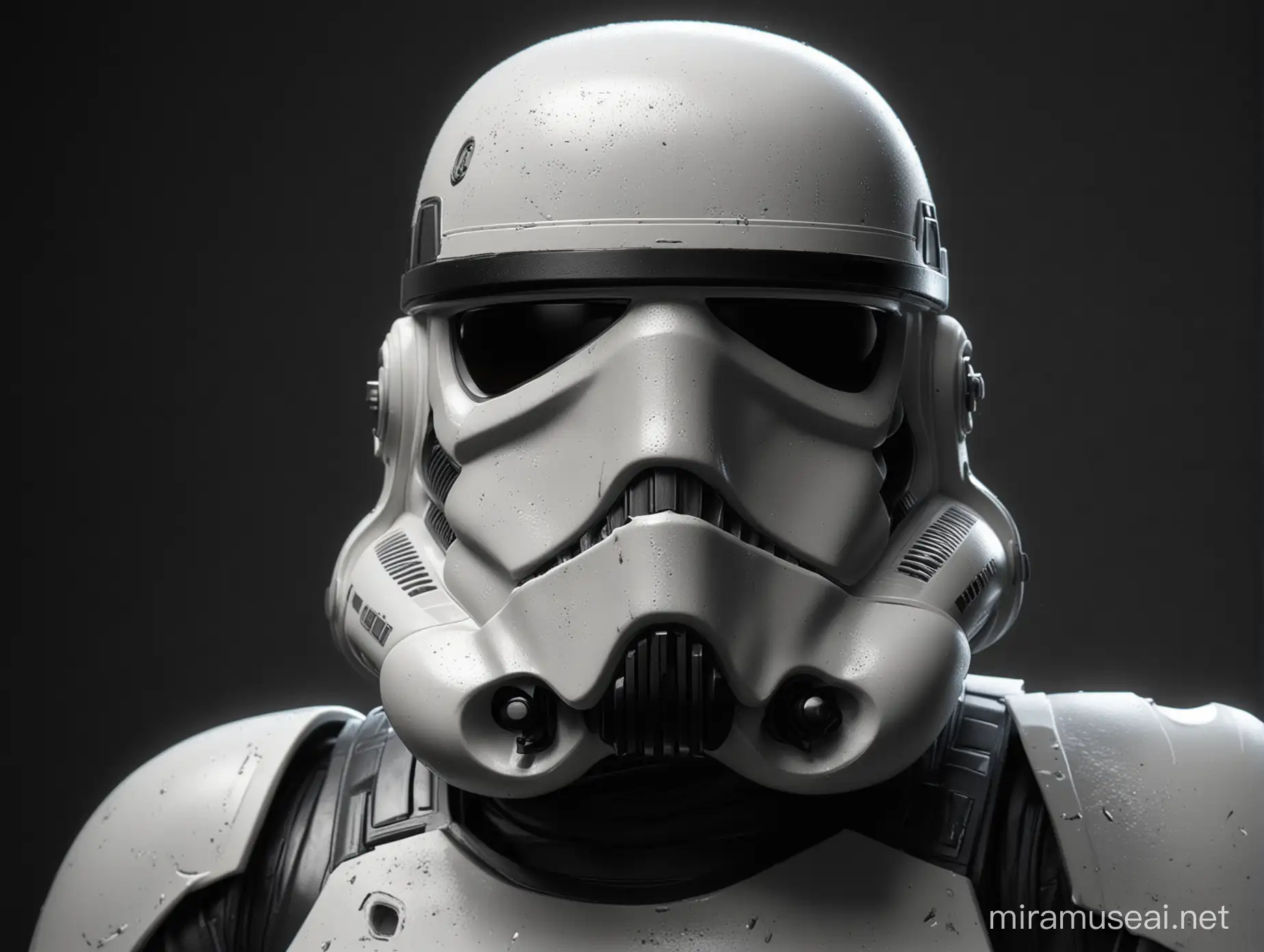 Photorealistic Metallic Storm Trooper Bust Detailed 3D Rendering with Great Lighting