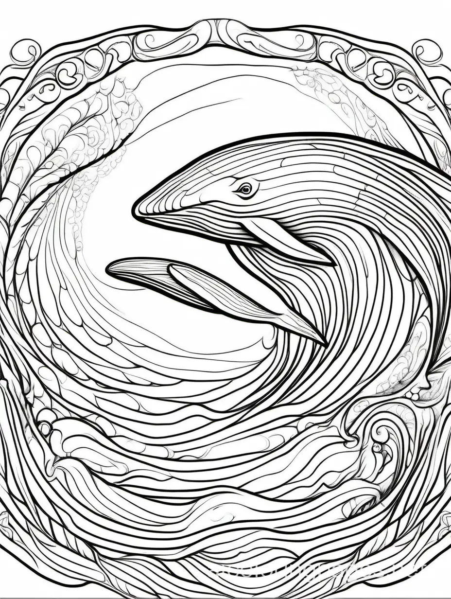 blue whale, Coloring Page, black and white, line art, fine art, masterpiece, white background, intricate, Ample White Space. The background of the coloring page is plain white to make it easy to color within the lines. The outlines of all the subjects are easy to distinguish, making it easy to color without too much difficulty, Coloring Page, black and white, line art, white background, Simplicity, Ample White Space. The background of the coloring page is plain white to make it easy for young children to color within the lines. The outlines of all the subjects are easy to distinguish, making it simple for kids to color without too much difficulty