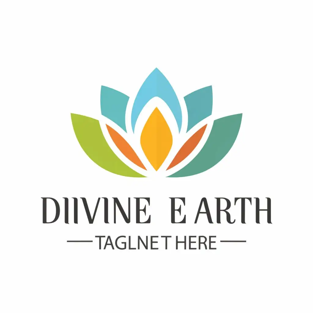 a logo design,with the text 'Divine Earth', main symbol:Lotus flower,Minimalistic,be used in Medical Dental industry,clear background
