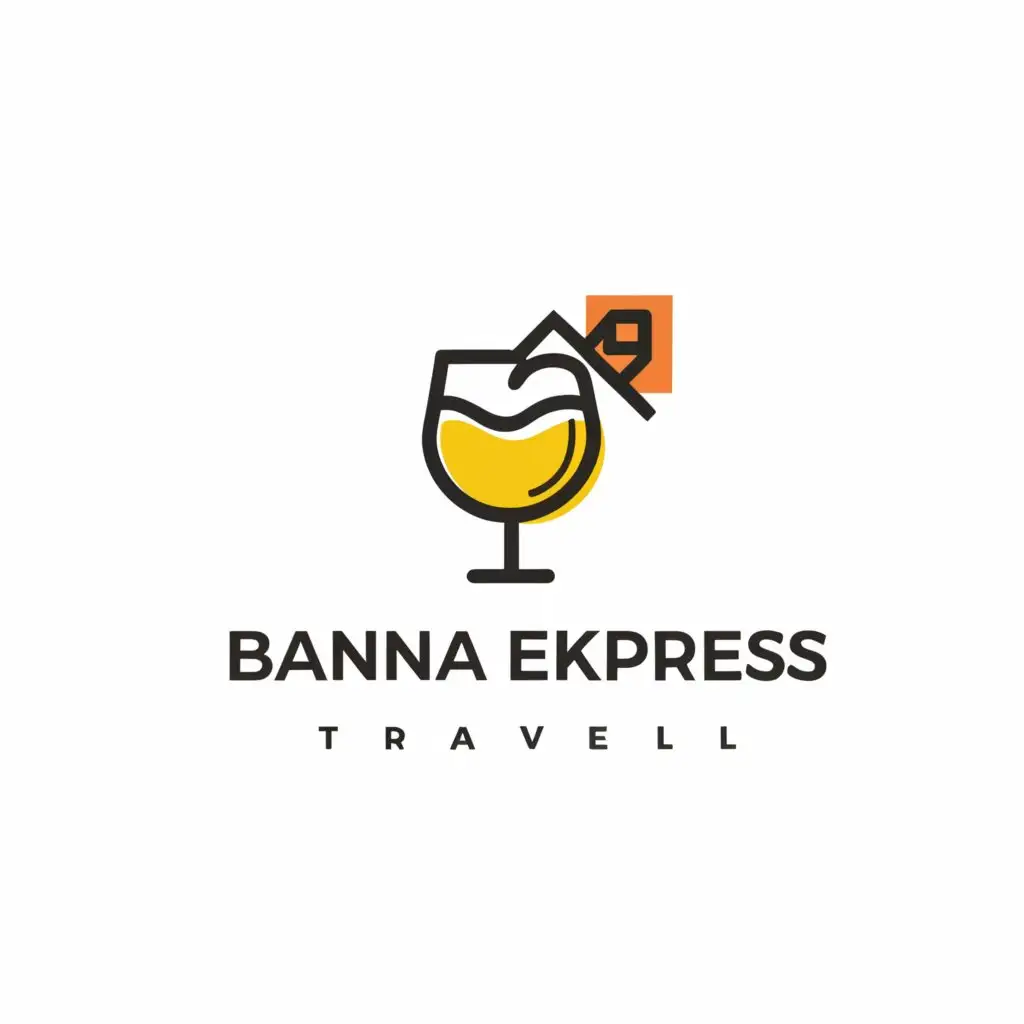 a logo design,with the text "banana ekspress", main symbol:wine,Moderate,be used in Travel industry,clear background