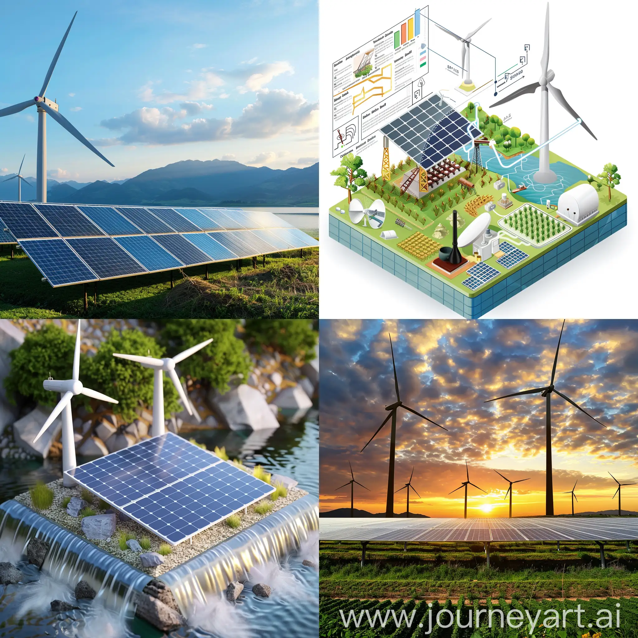 generate image of a renewable energy technology such as solar, wind, biomass, geothermal, hydropower and renewable fuels