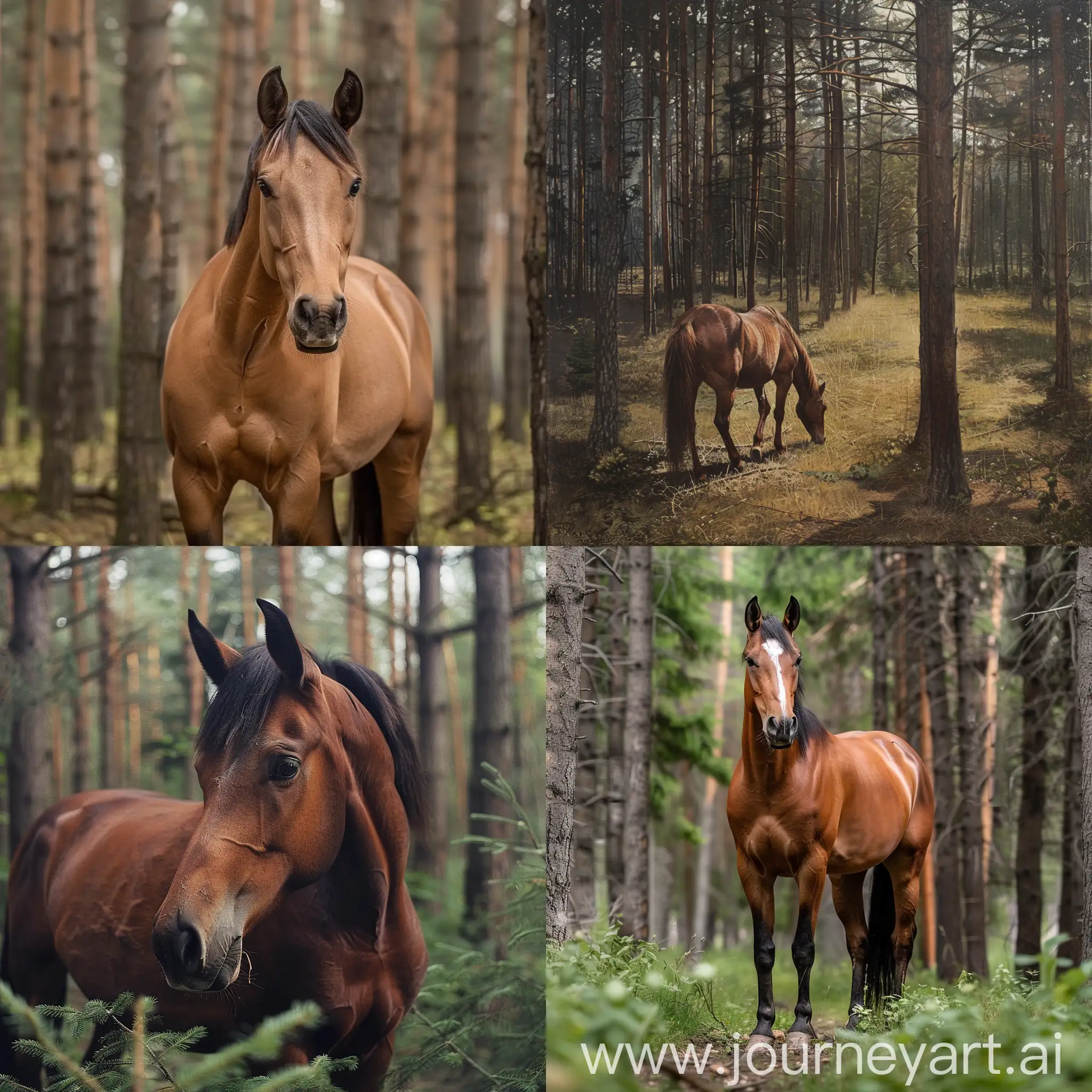 Majestic-Horse-in-Enchanting-Pine-Forest