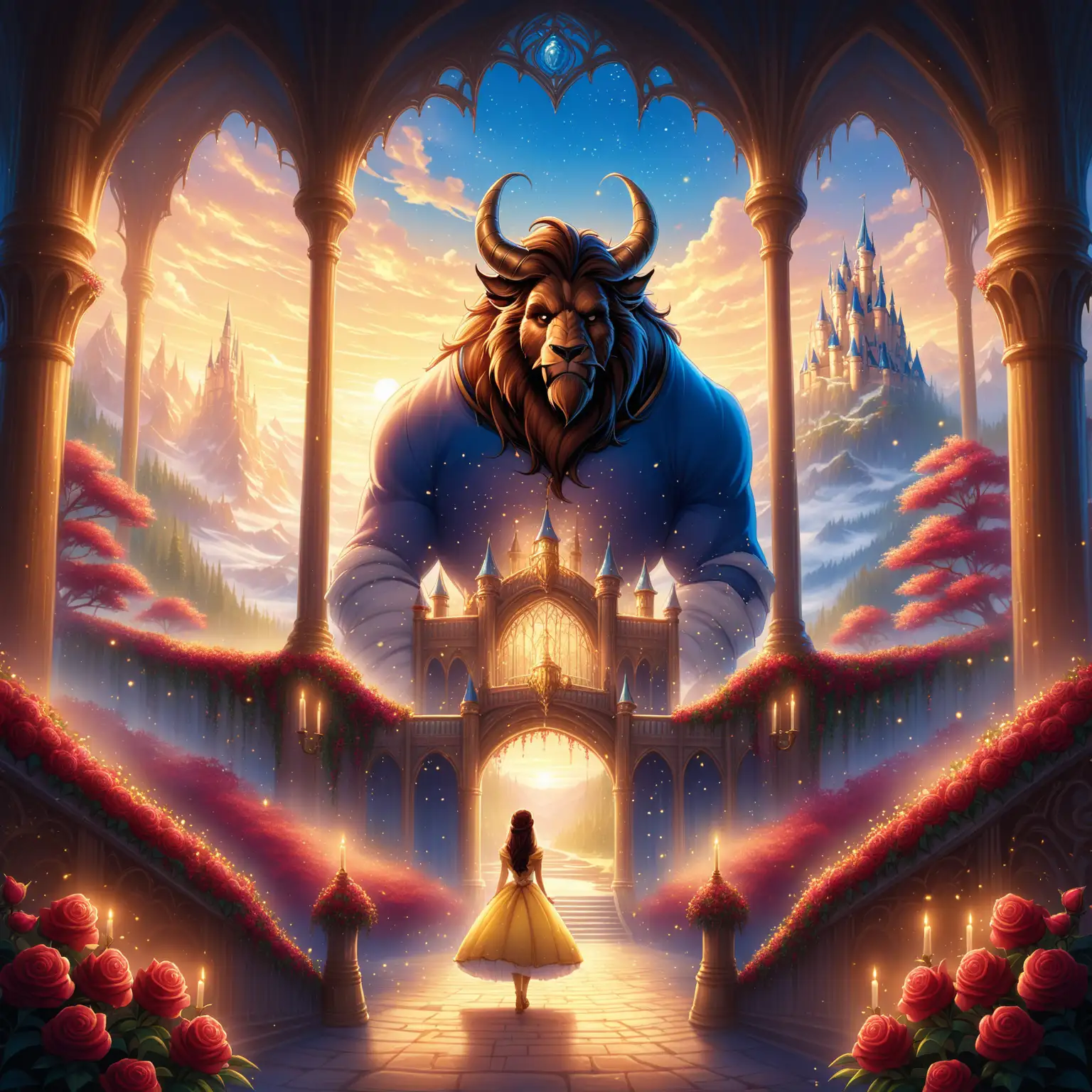 Enchanting Tale Beauty and the Beast in a Stunning Fantasy Setting
