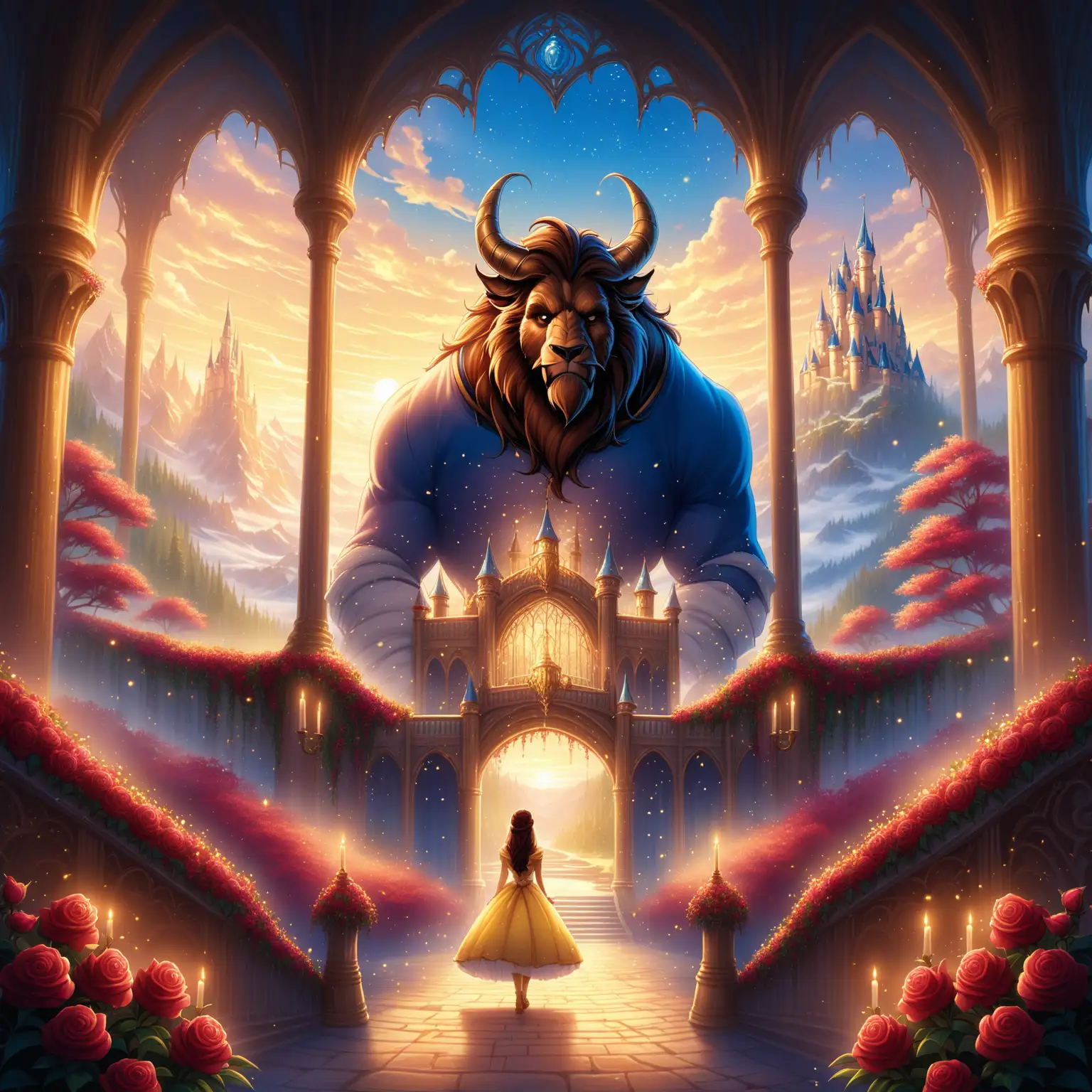 beauty and the beast beautiful fantasy setting