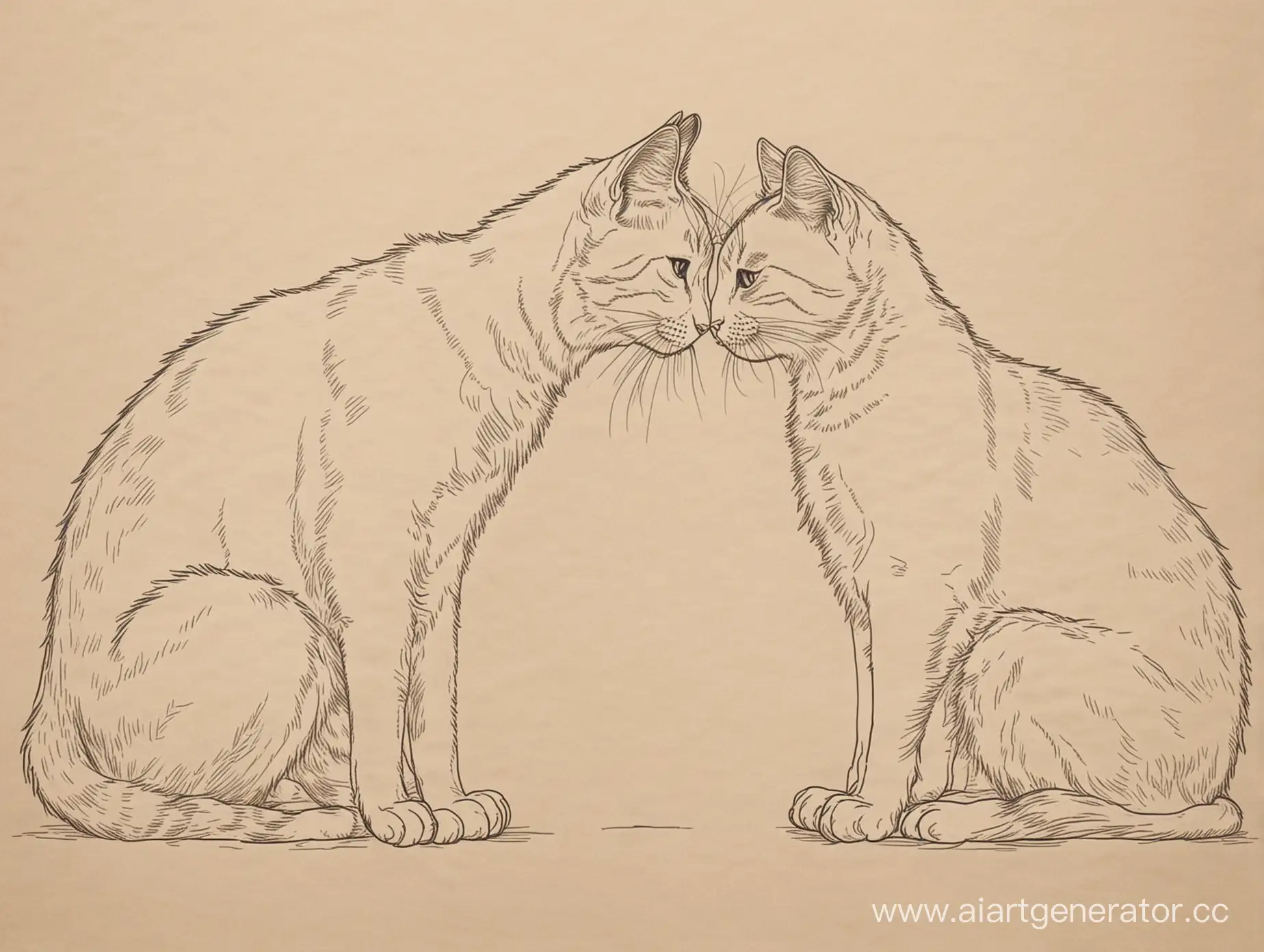 Tender-Cat-Kisses-with-Ethereal-FullLength-Outlines