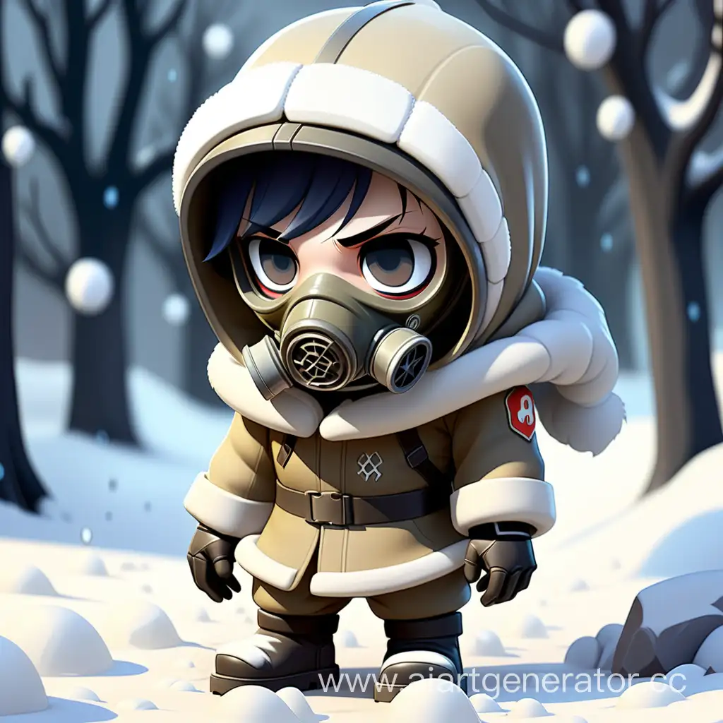 Adorable-Snowy-Chibi-Game-Character-Wearing-Gas-Mask