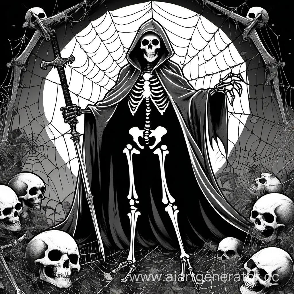 Sinister-Skeleton-with-Sword-in-Monochromatic-Ambiance