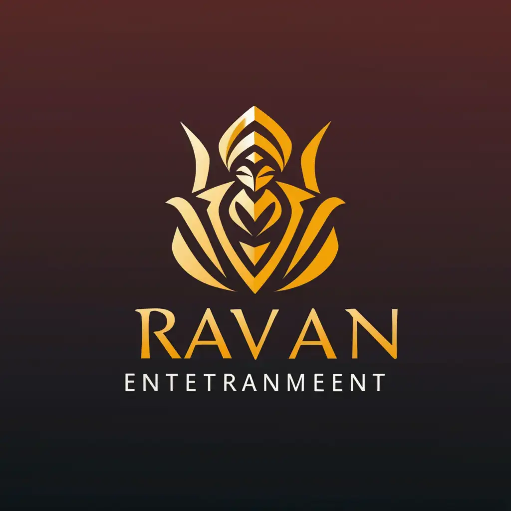 a logo design,with the text "Ravan Entertainment", main symbol:Ravan,Minimalistic,be used in Entertainment industry,clear background