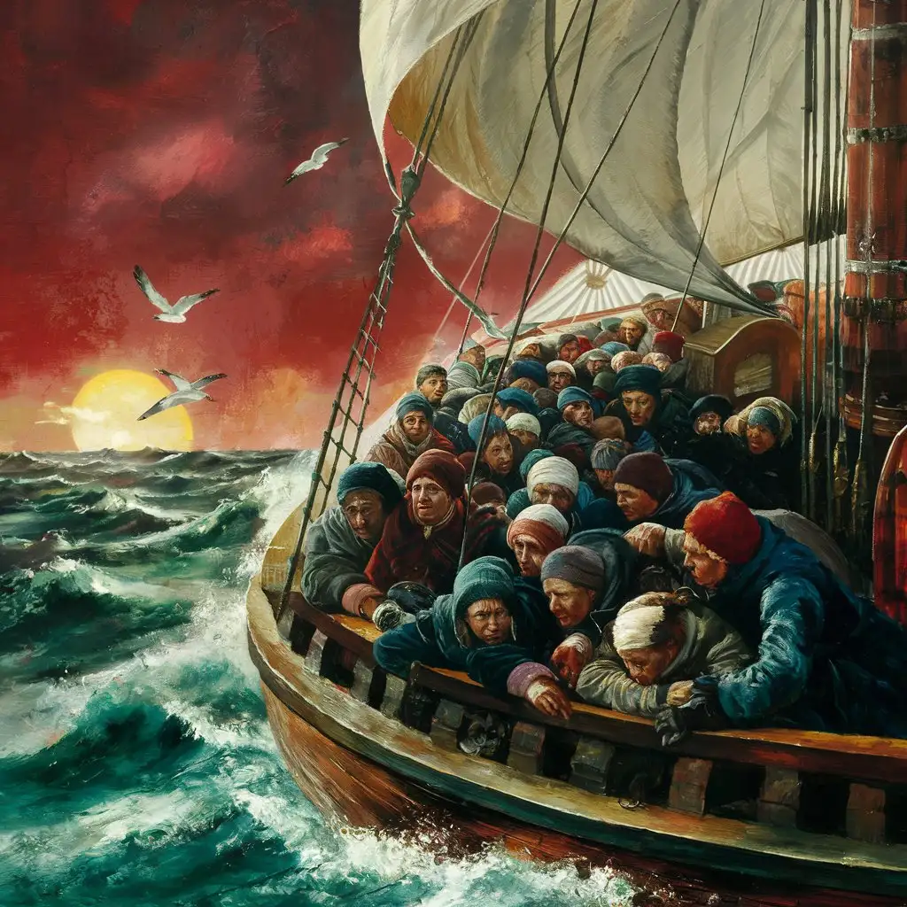 Russian-Emigrants-Sailing-on-Ocean-Waves