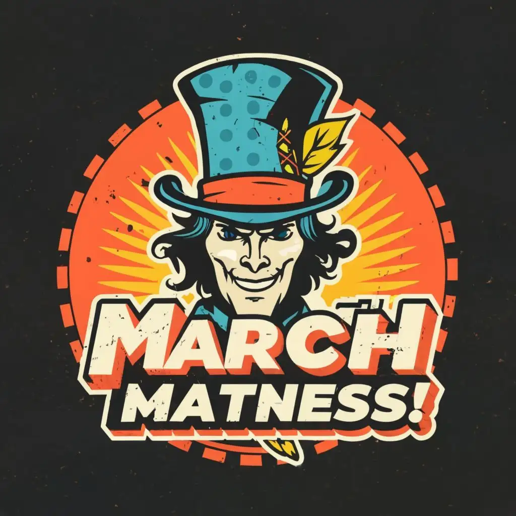 logo, Madd Hatter, with the text "March Matness!", typography, be used in Sports Fitness industry