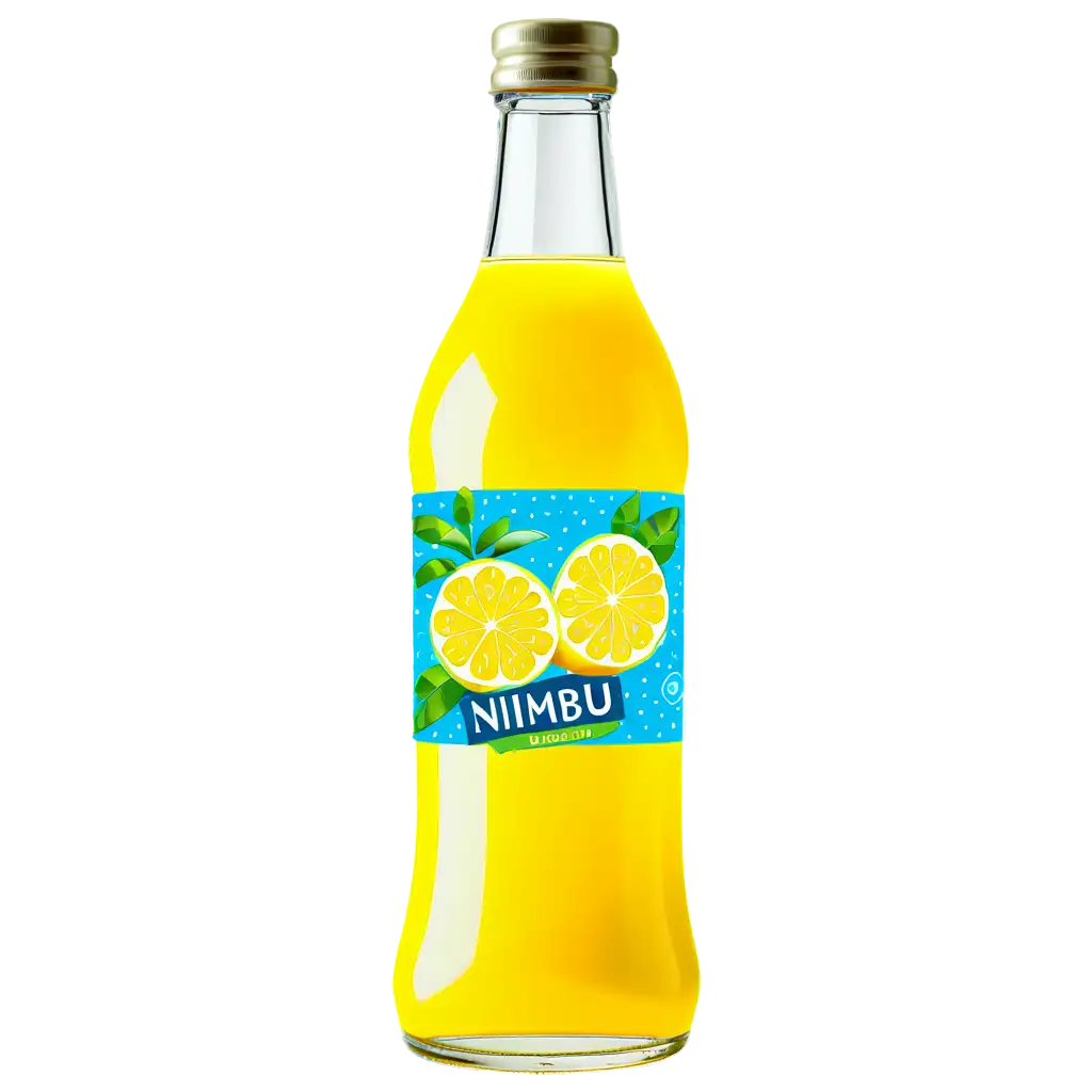 A nimbu beverage with indian twist  bottle label for a fun loving generation