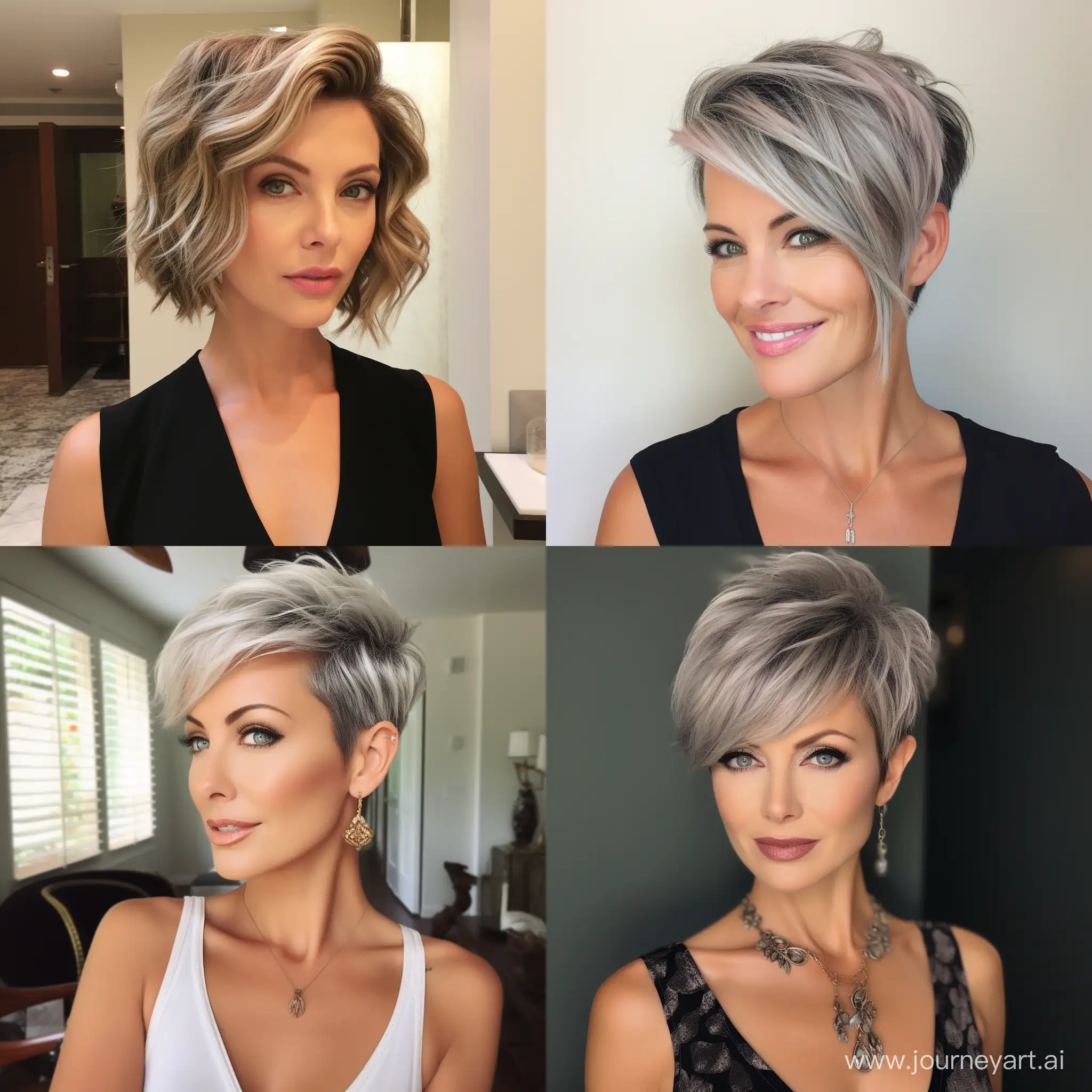 trendy short hairstyle women over 40