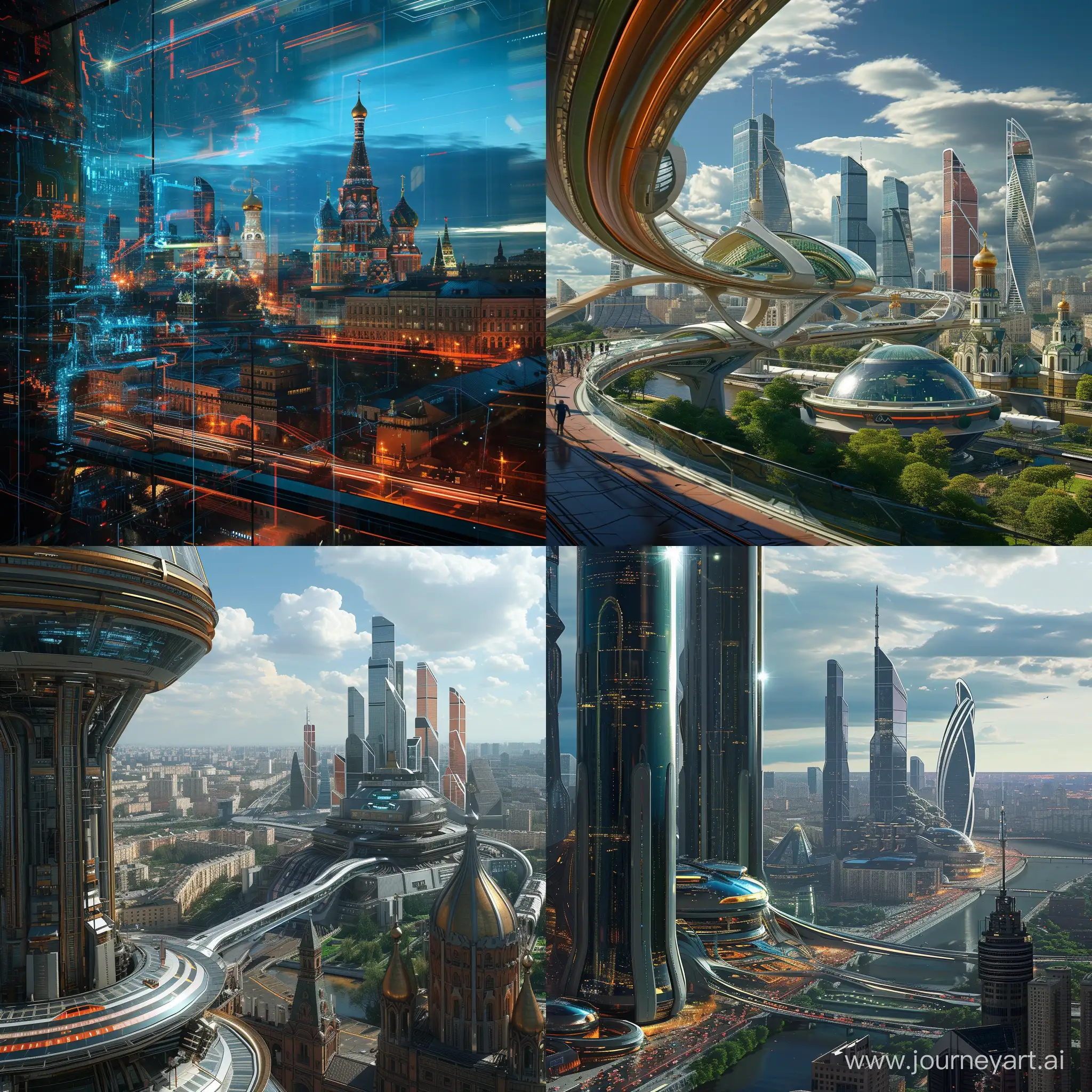 Futuristic Moscow, in cinematic high-tech style