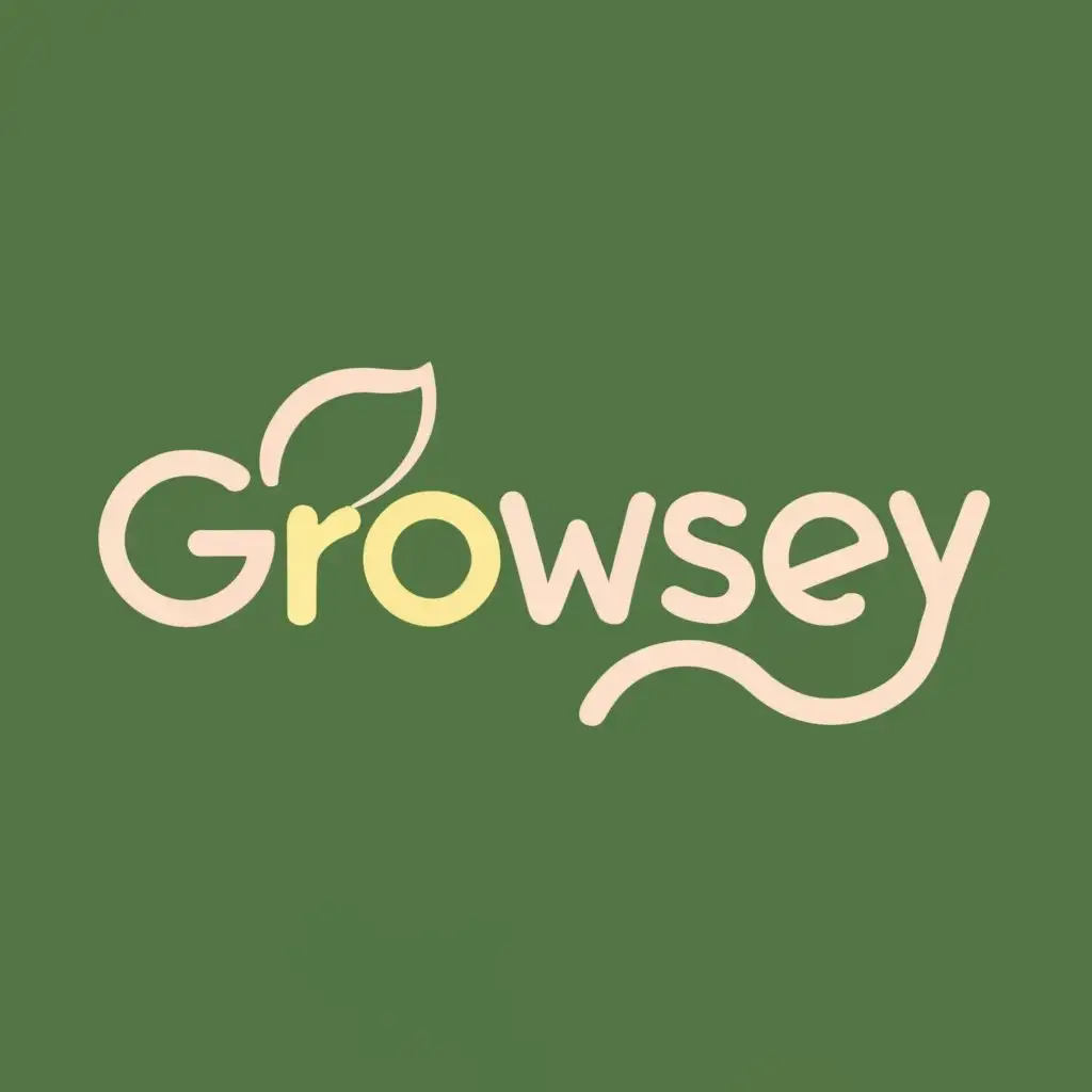 logo, Tree, with the text "Growsey", typography