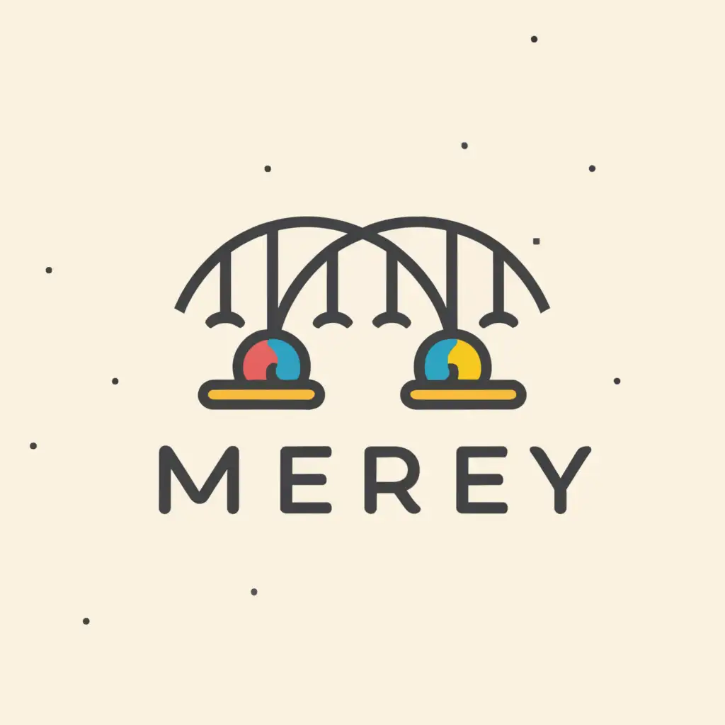 a logo design,with the text "Merey", main symbol:Children's swings,Moderate,be used in Education industry,clear background