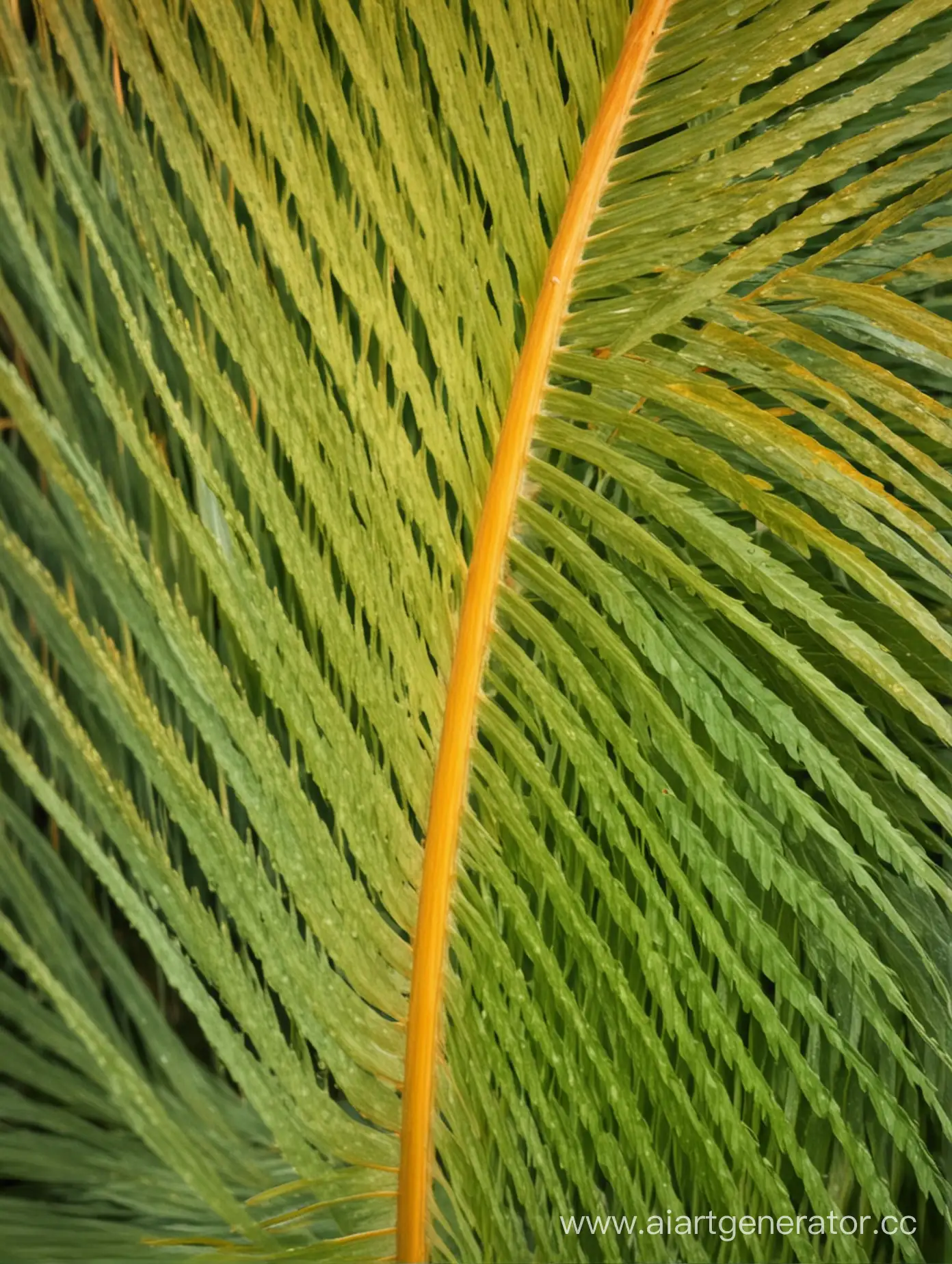 Blurred-Palm-Leaf-Background-with-Light-Orange-and-Green-Colors