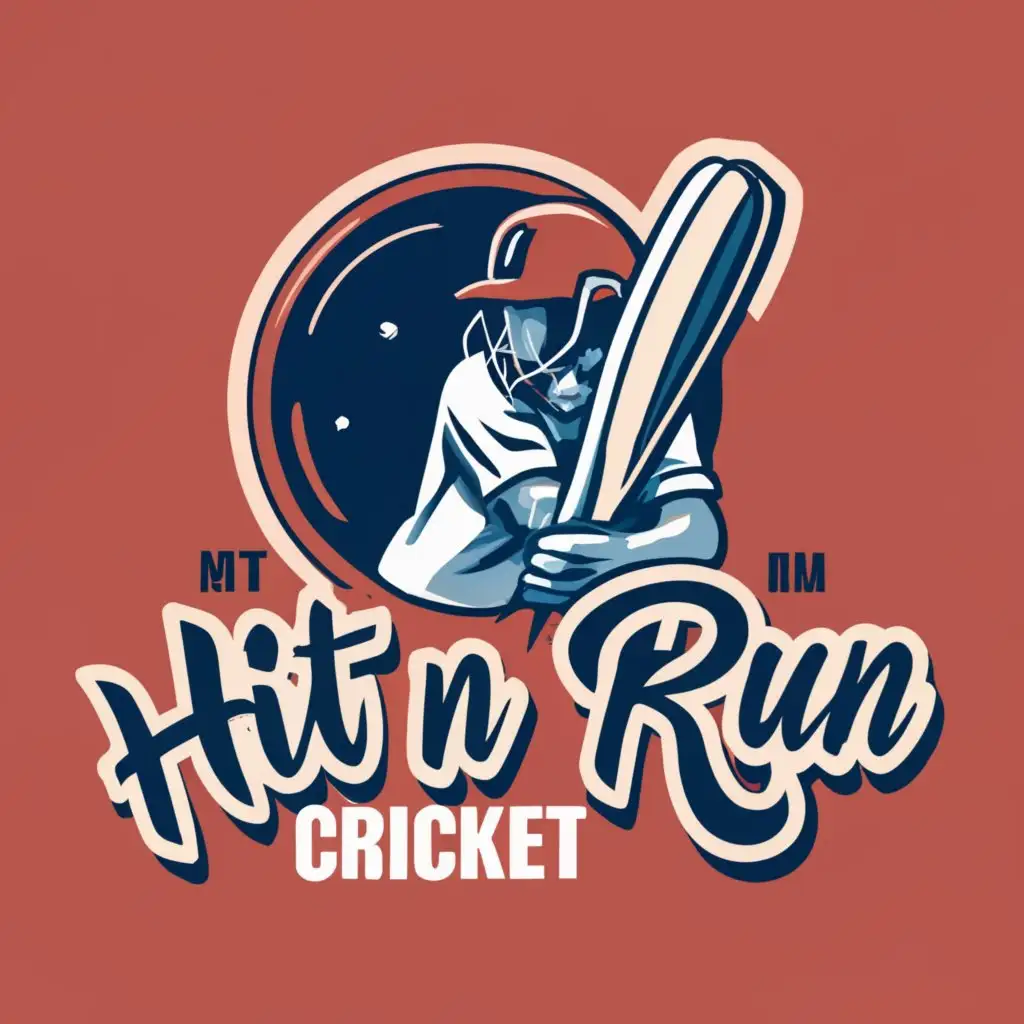 logo, cricket, with the text "Hit N Run", typography, be used in Sports Fitness industry