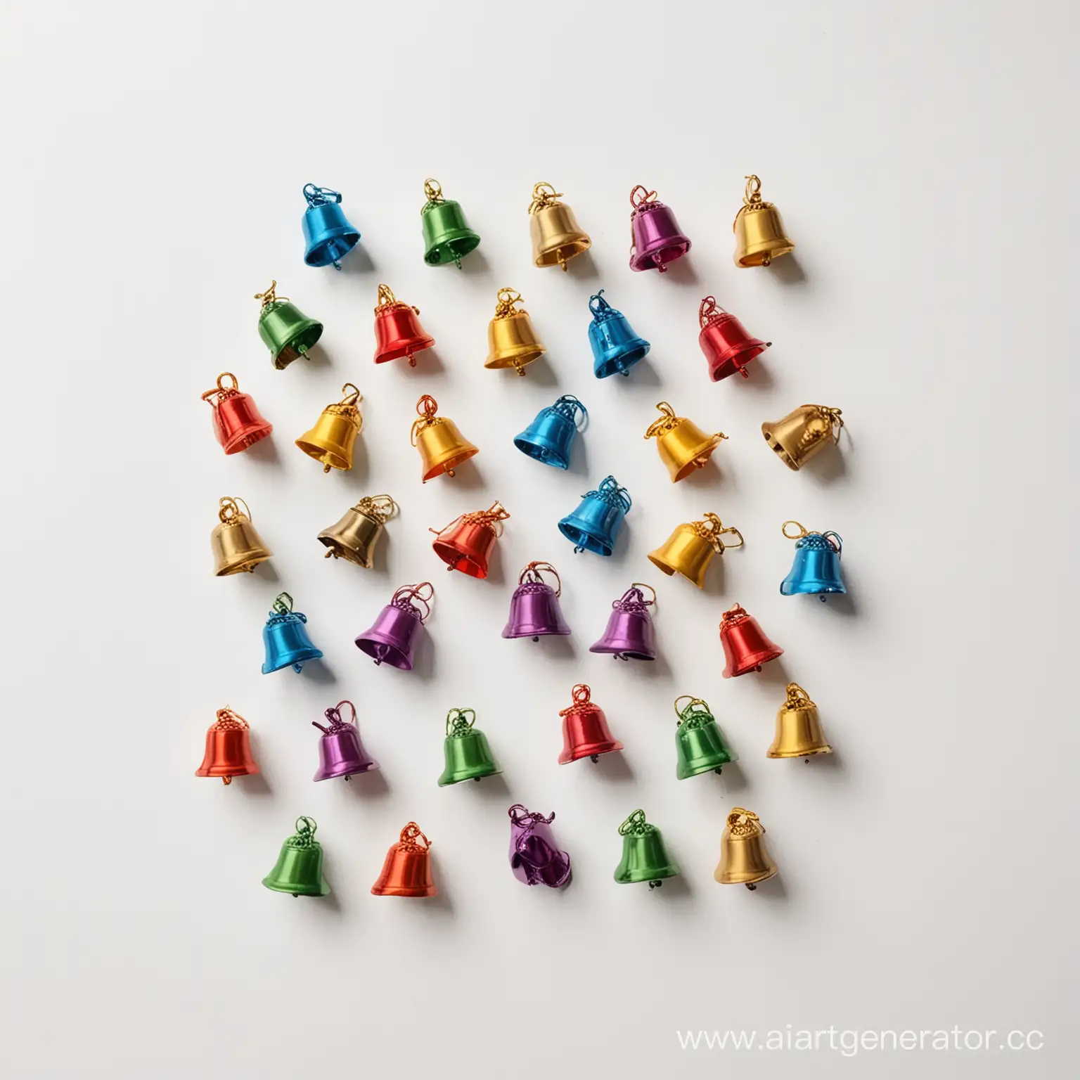 Vibrant-Multicolored-Bells-on-Clean-White-Background