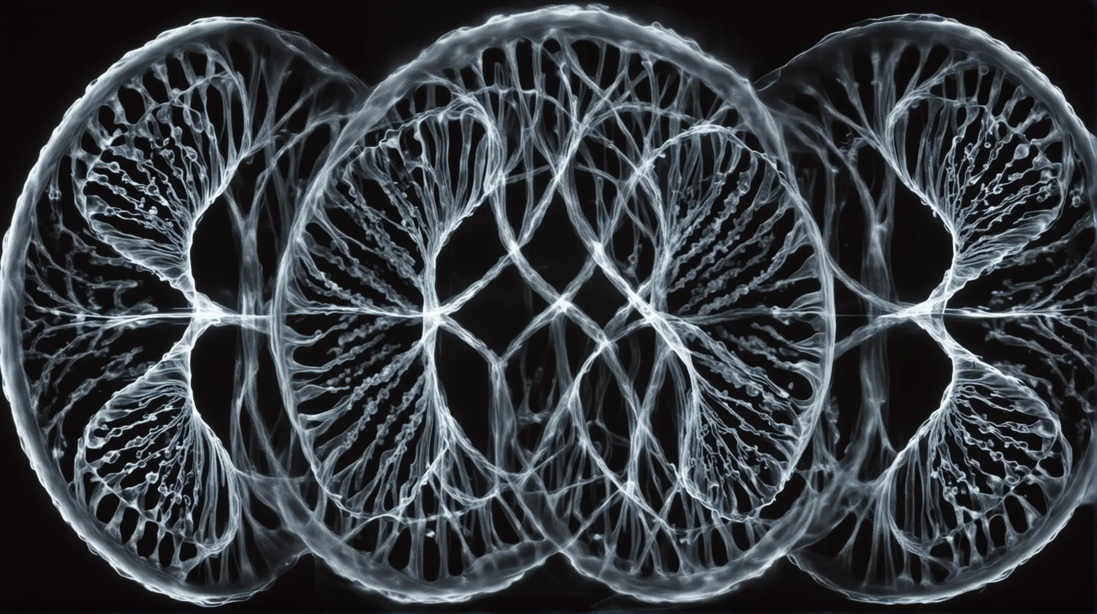 DNA Strand Cymatics Visualization Abstract Molecular Patterns in Vibrant Colors