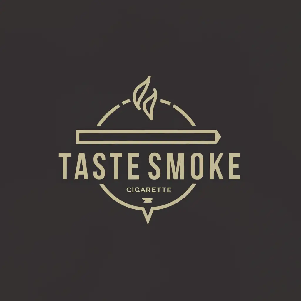 LOGO-Design-For-Taste-to-Smoke-Minimalistic-Cigarette-Symbol-for-Retail-Brand